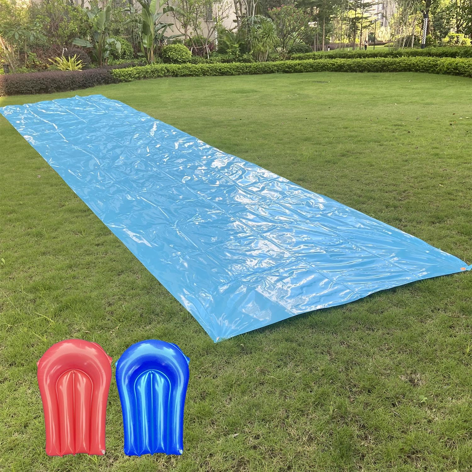 Gnimihz Slip and Slide 30ft X 6ft Heavy Duty with 2 Bodyboards, Thicker Lawn Water Slide, Tear-Resistant Design, Easy to Set-Up, Backyard Summer Outdoor Water Play for Adults and Teens, New Box