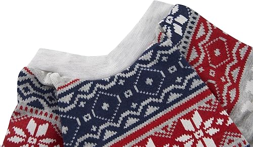 Miniatura 10 de bonita pijama para perros, para mascotas pequeñas, diseño de muñeco y copos de nieve, color rojo, 95% algodón, 5% licra