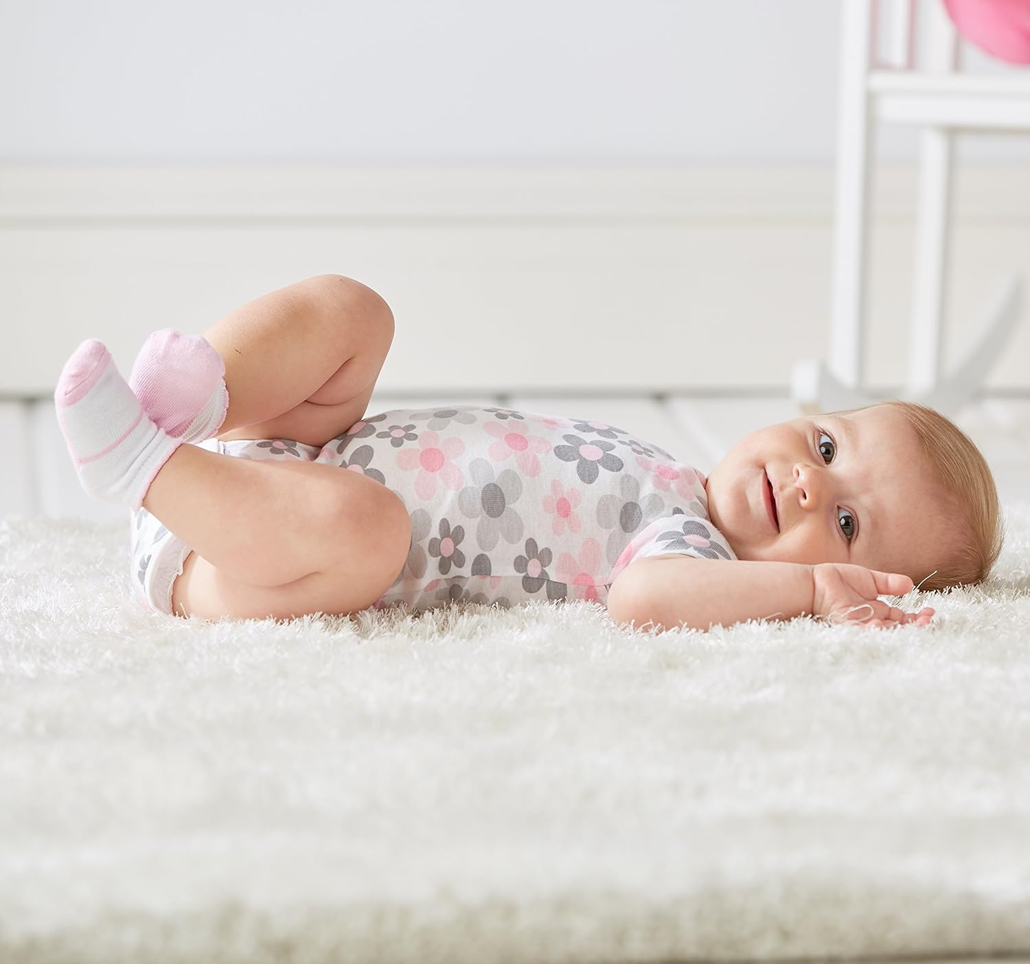 Gerber Baby-Girls 5-Pack Short Sleeve Variety Onesies Bodysuits 0-3 Months Elephants/Flowers 5