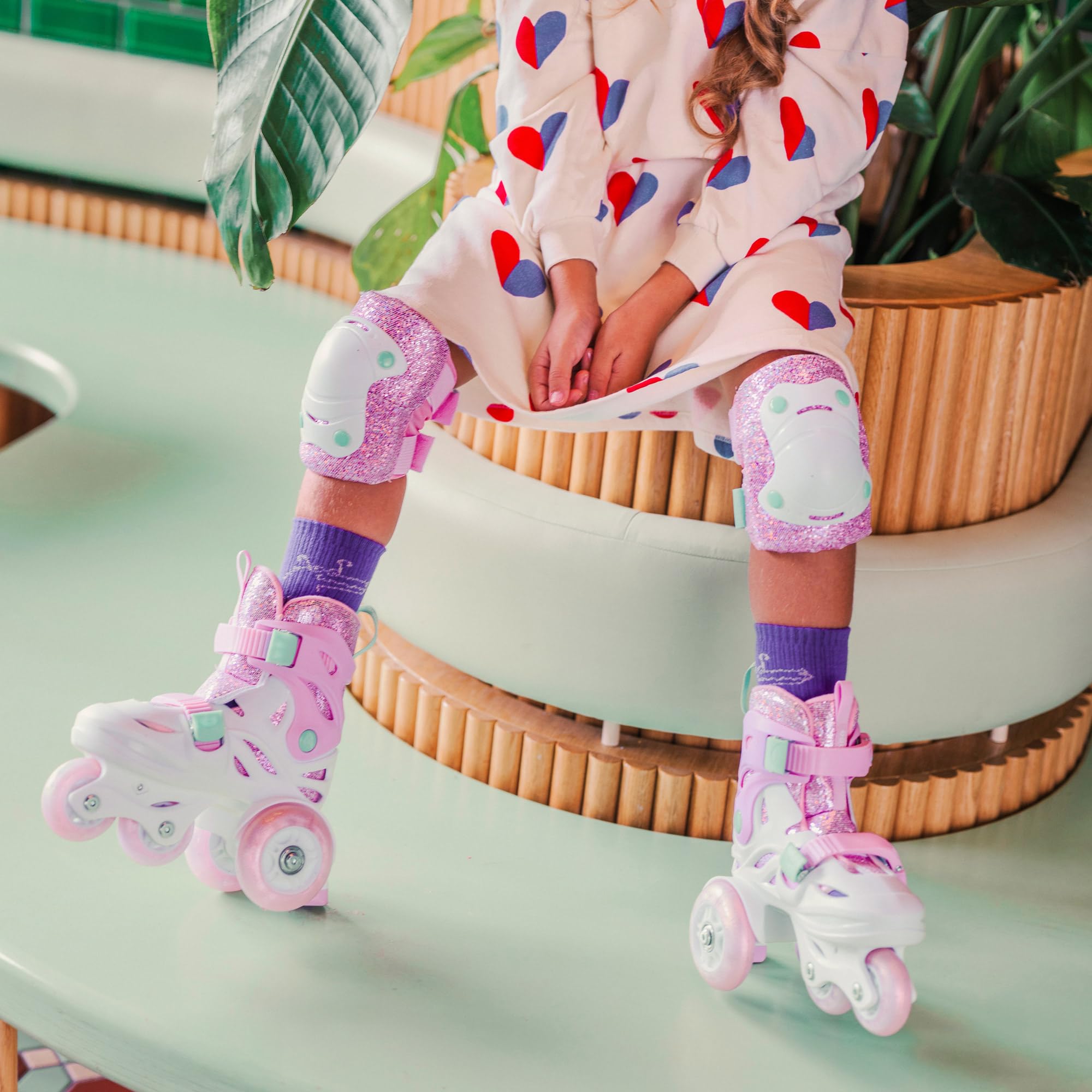 Cariboo Protecciones Patines Niños Equipo De Protección para Bicicleta Patinete Rosa Ballerina - 3