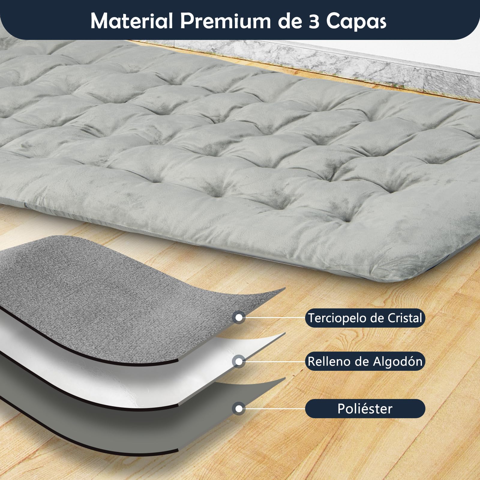 GYMAX Cojín para Tumbona 190 x 70 cm, Esterilla para Dormir con 4 Correas de Sujeción, Colchoneta de Tumbona Ligera, Colchoneta para Dormir para Senderismo, Mochileros y Viajes