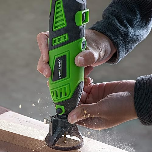 Miniatura 6 de Kit de herramientas rotativas de 180 W, PHALANX de 1.5 amperios de 6 velocidades variables con eje flexible, multiherramienta de 8000 a 32000 RPM