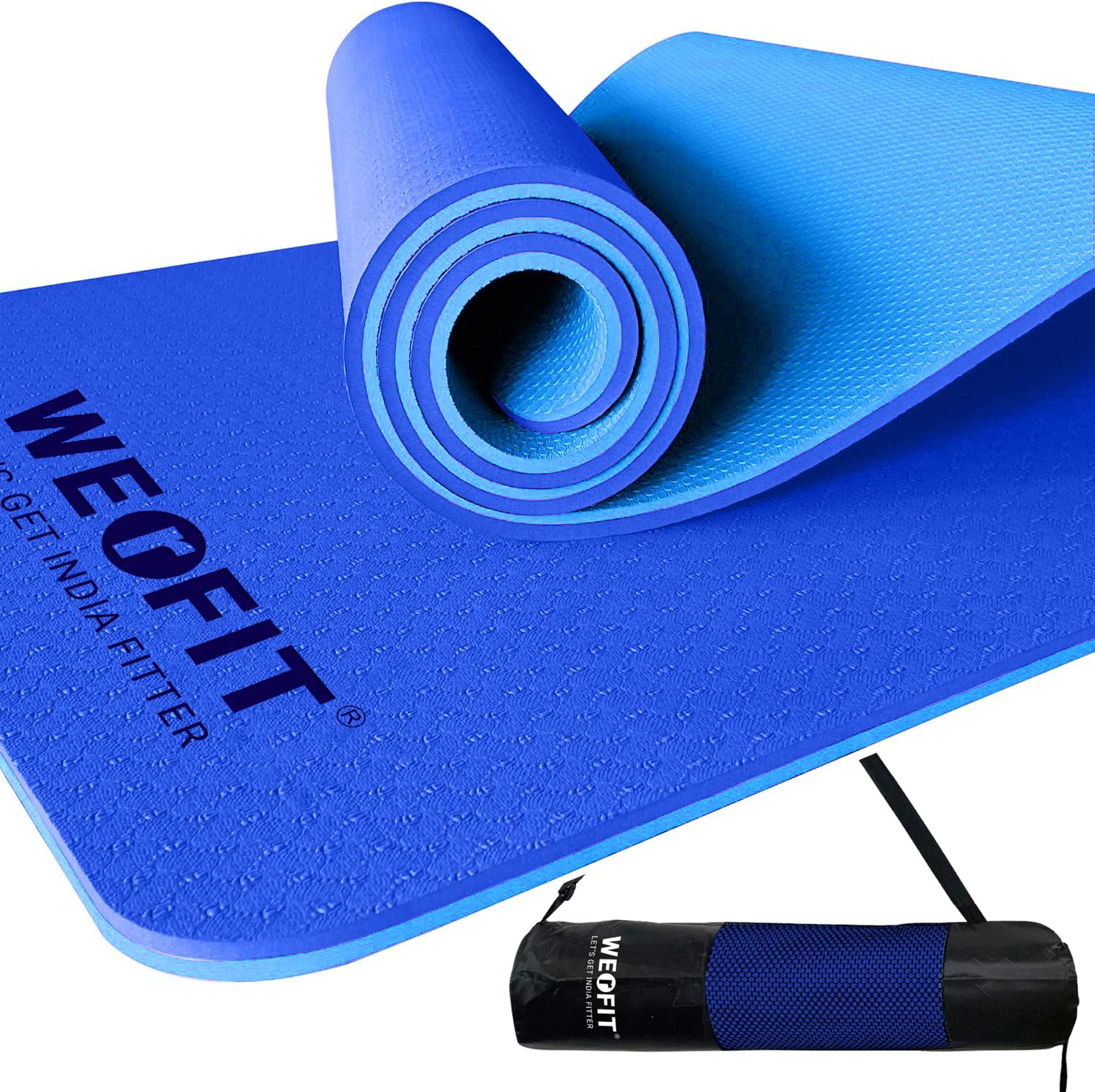 WErFIT yoga mat for men & women with Carry Bag | Size: 2.5 X 6 Feet, 10mm Thick, TPE Material | Exercise mat for Home Workout | gym mat for Fitness Pilates & Meditation, Anti Tear & Anti Slip-image-43