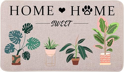 Miniatura 8 de YOUWOUS Home Sweet Home Flowers - Tapetes de puerta de 17 x 29 pulgadas, tapetes decorativos de bienvenida, tapetes de goma antideslizante para