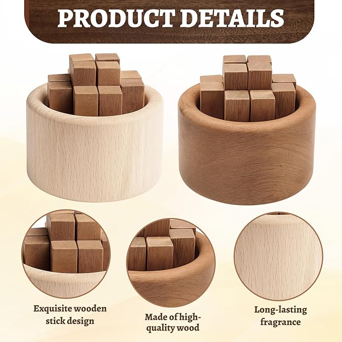 Difusor Pasivo de Madera para Aceites Esenciales, 2 Piezas miniatura 4