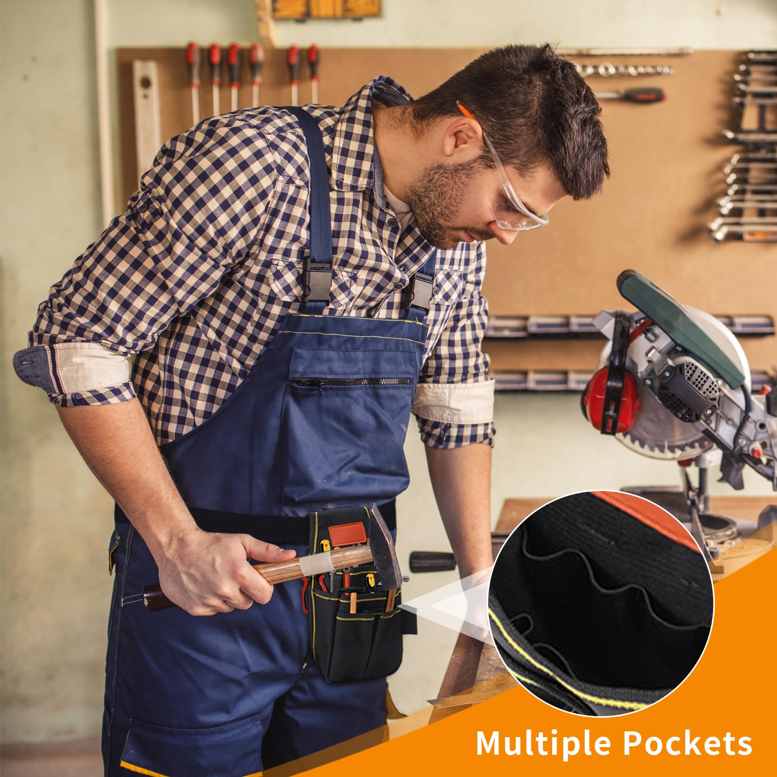 APOMOONS 600D Oxford Werkzeugtasche Gürteltasche Werkzeug Gürtel Gürtel Gürtel Arbeit Einzelhandel Werkzeuggürtel Herren Multi-Purpose Werkzeughalter Organizer für Schreiner Elektriker Technike