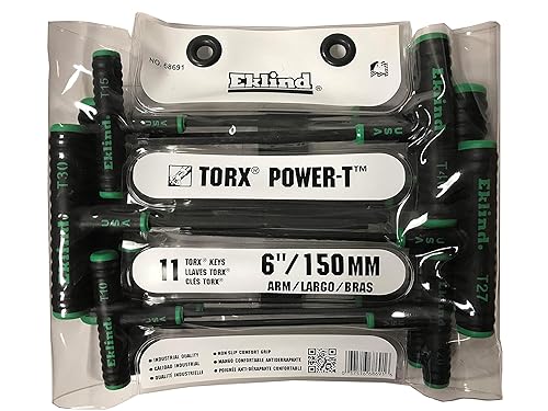 Miniatura 2 de EKLIND 68691 Power-T Handle TORX Star Key - Juego de 11 piezas T6-T50 (eje de 6 pulgadas)