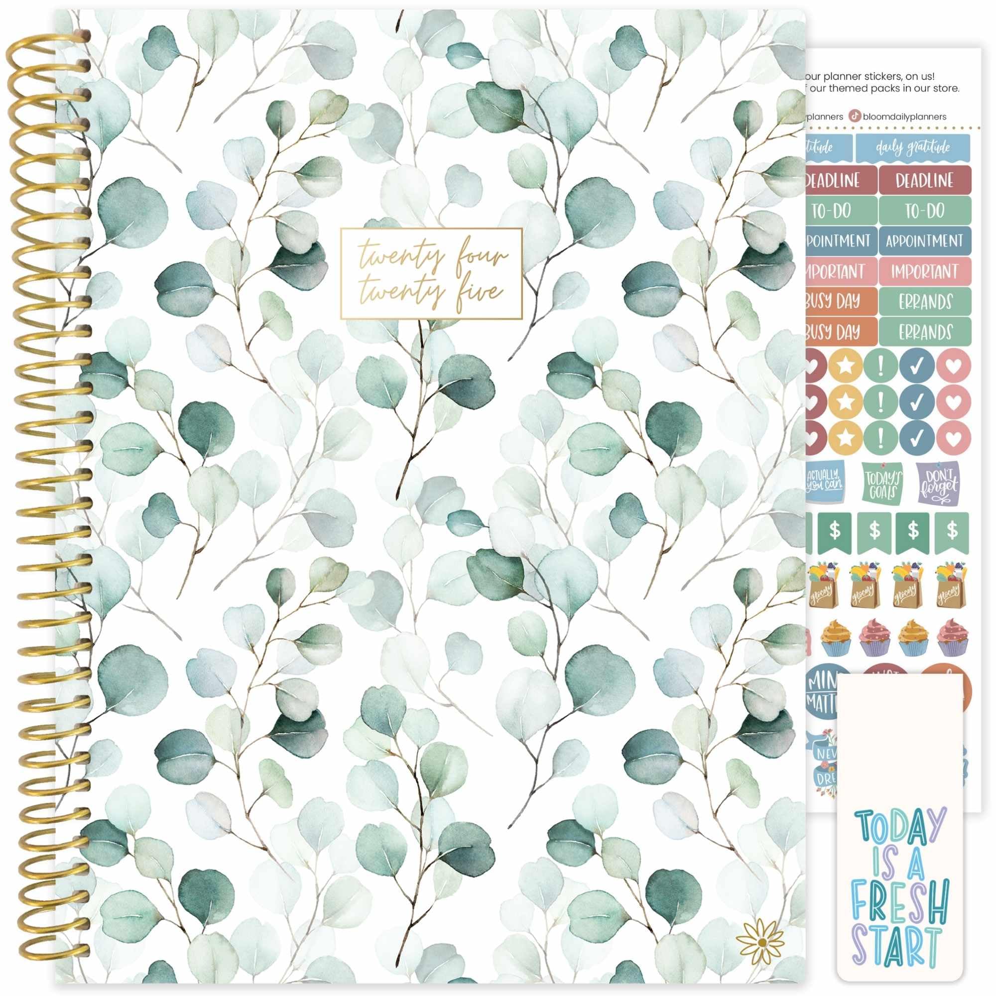 bloom daily planners 2024-2025 (8.5" x 11") Academic Year Day Planner (July 2024 - July 2025) - Weekly/Monthly Dated Agenda Organizer with Tabs - Boho Greenery