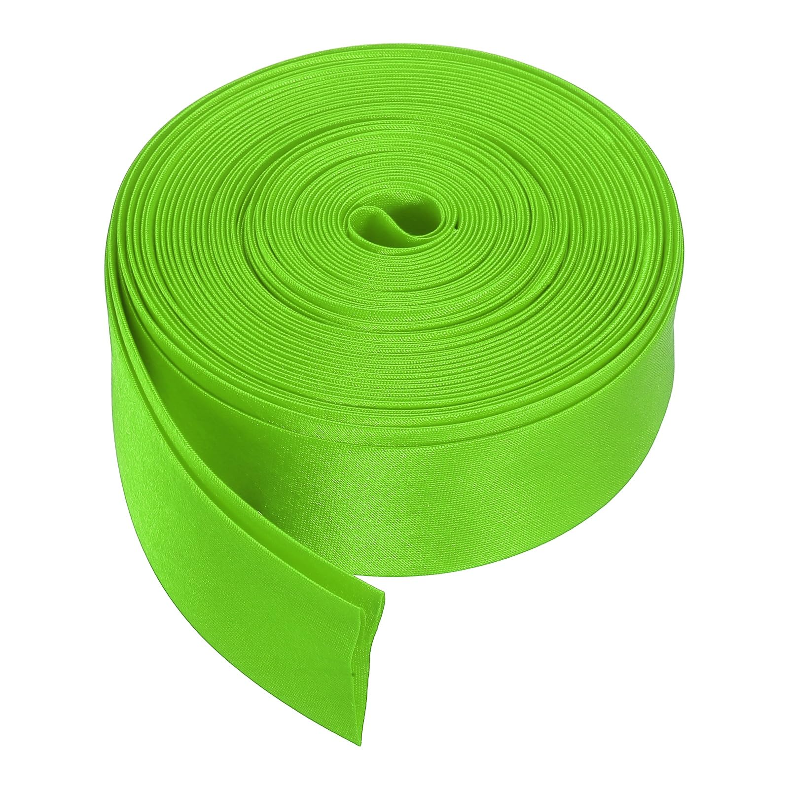 sourcing map Double Fold Bias Tape for Sewing, 1 Inch x 5.5 Yards Satin Bias Binding Tape Continuous Bulk for Quilting Blanket Binding Seaming Hemming Fabric Piping DIY Craft, Bright Green