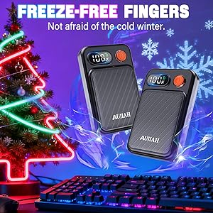 Hand Warmers Rechargeable 2 Pack - Electric Rechargeable Magnetic Hand Warmer with LED Display, 4 Heat Levels, Lanyards, USB, Gift for Men Women Kid, for Golf/Skiing/Camping/Hunting Essentials