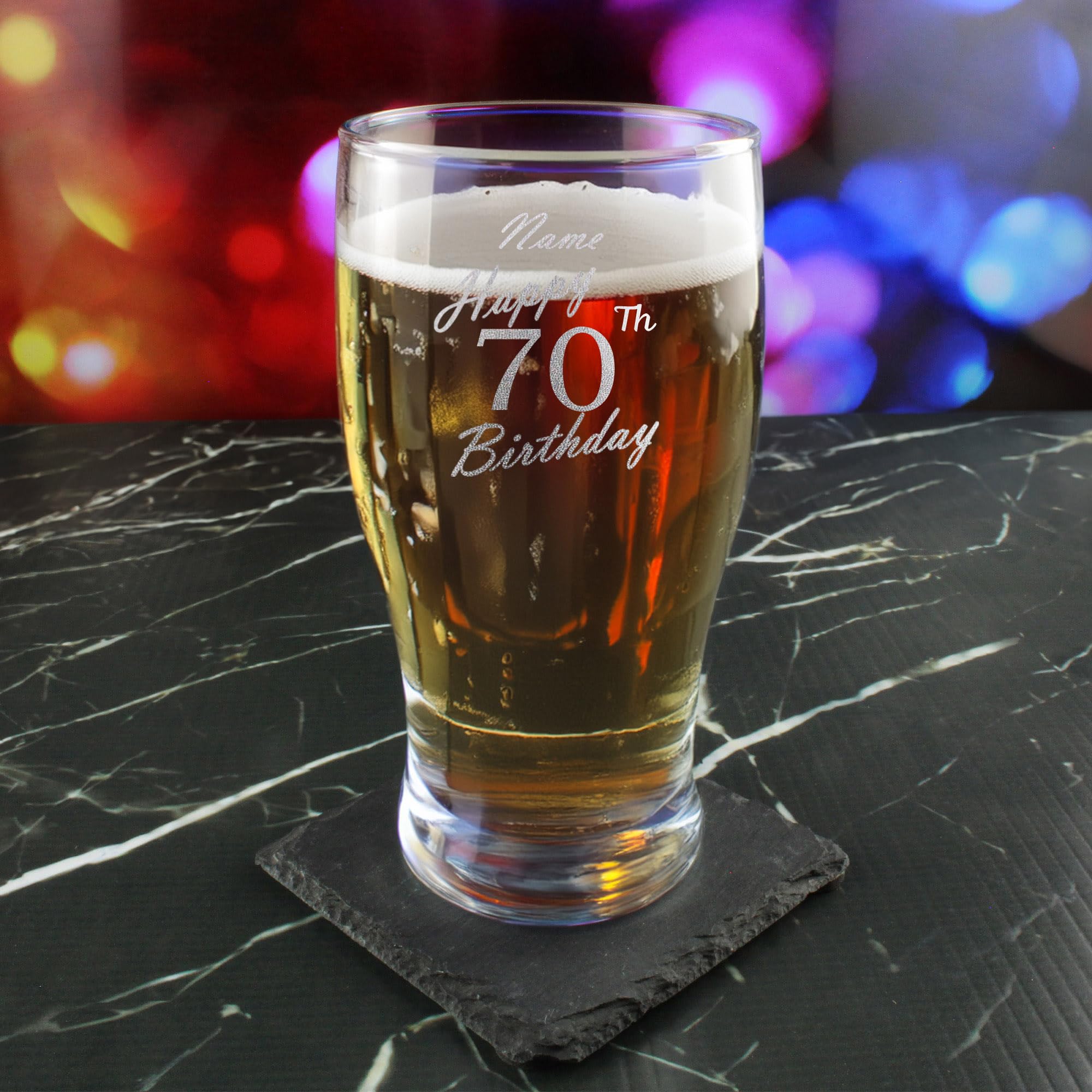 Verre à bière gravé personnalisé, motif tulipe classique, capacité de 570 ml, personnalisable avec n'importe quel nom, boîte cadeau