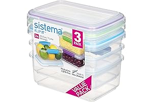 Sistema Klip It Collection Food Storage, Polypropylene Assorted, 1L x 3