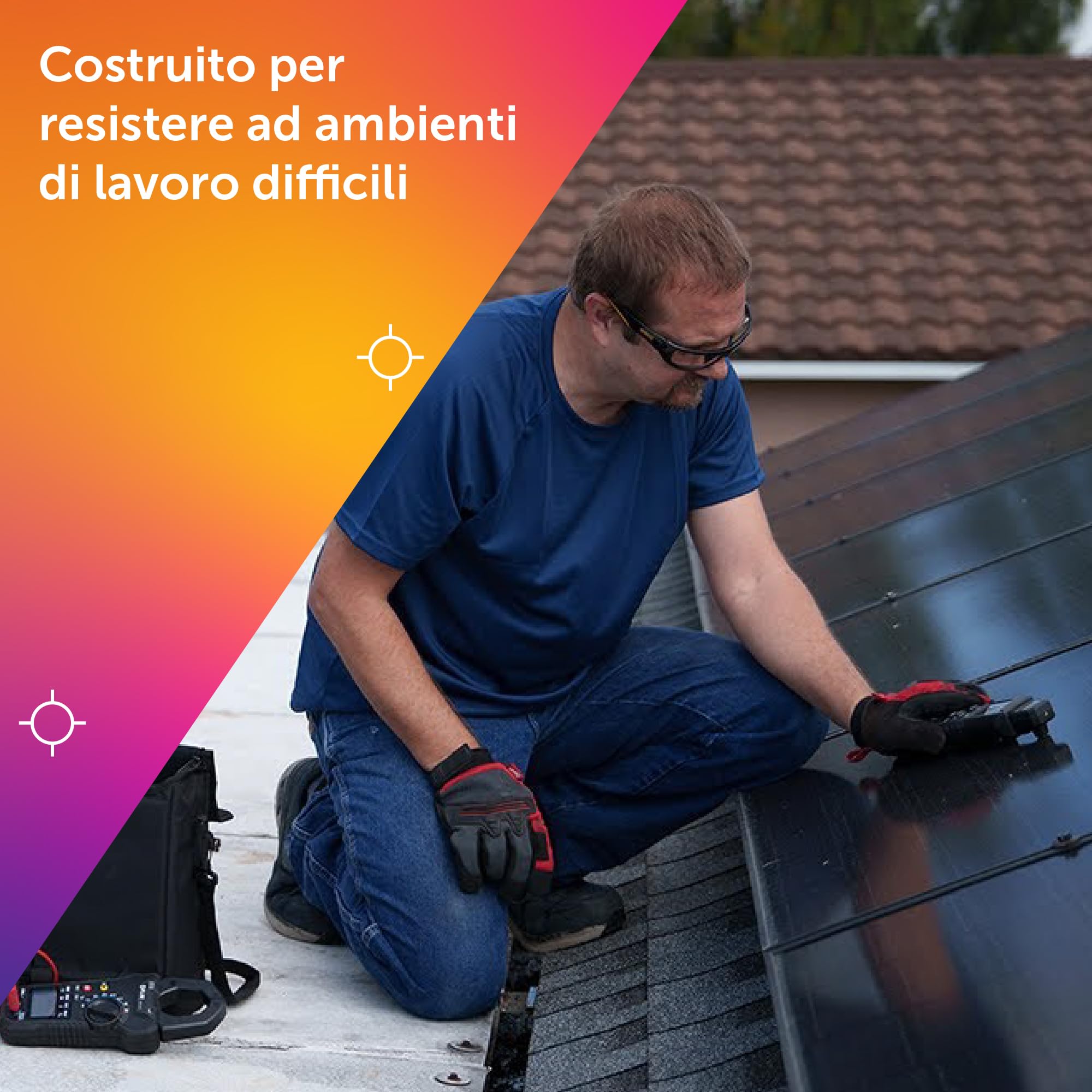 Flir PV48 Tester Pannello Solare e Tracciatore Curva I-V, Temp | Potenza max e rendimento, curva I-V fino a 800W/pannello, LCD leggibile sole, batteria litio, MC4