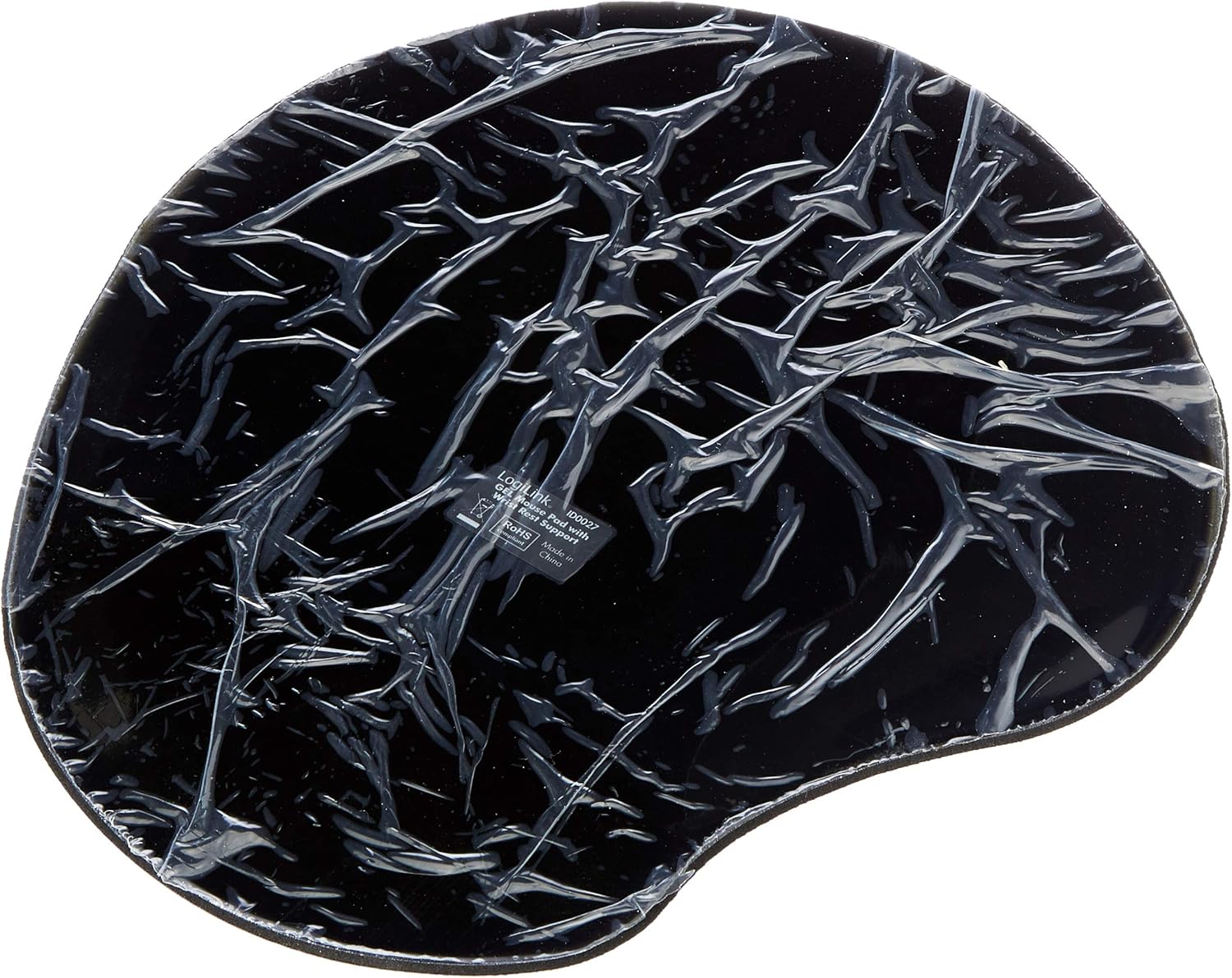 Underside of the LogiLink ID-0027 black mouse pad showing non-slip texture