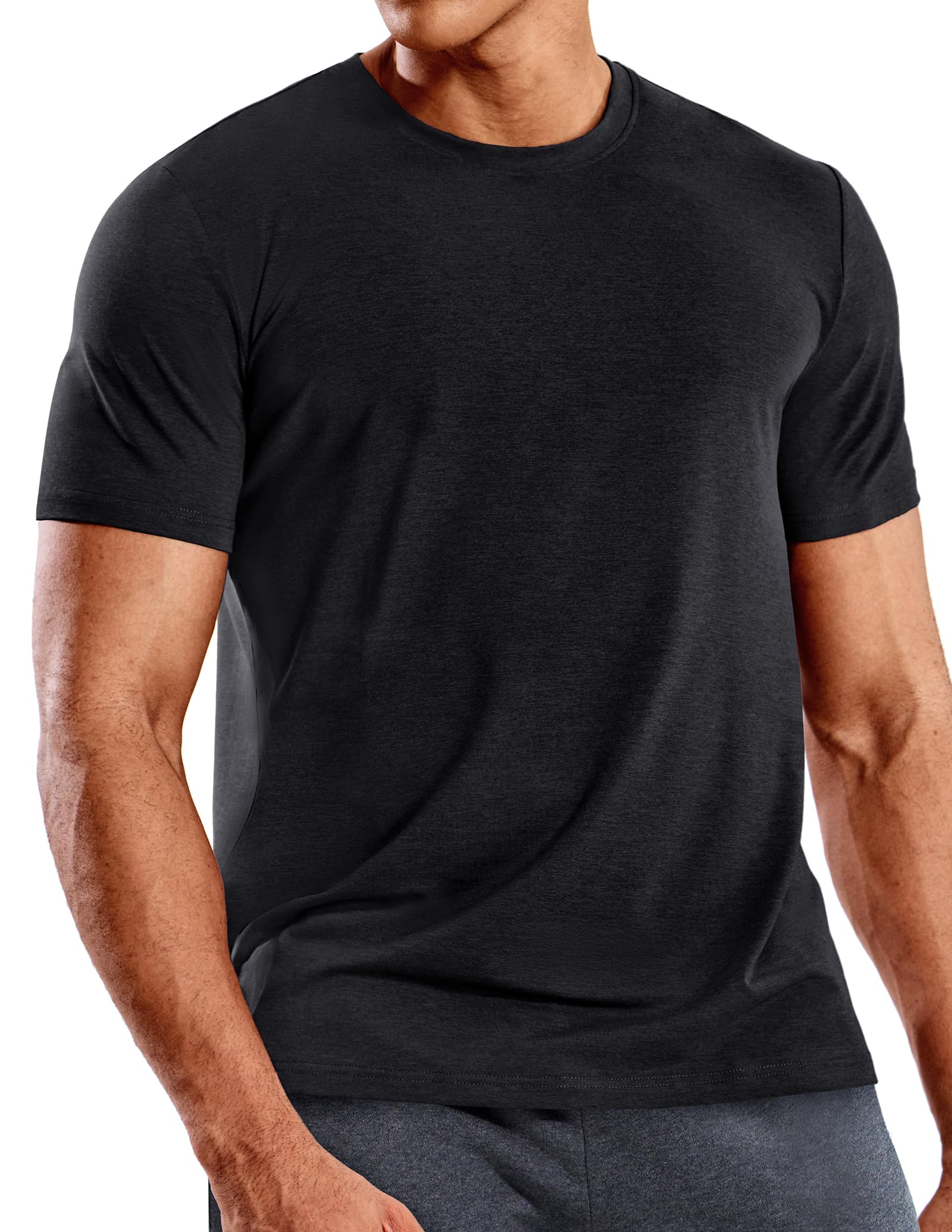 Mens Dry Fit T-Shirts Short Sleeve Ultra Soft Tee Tops, Crew Neck