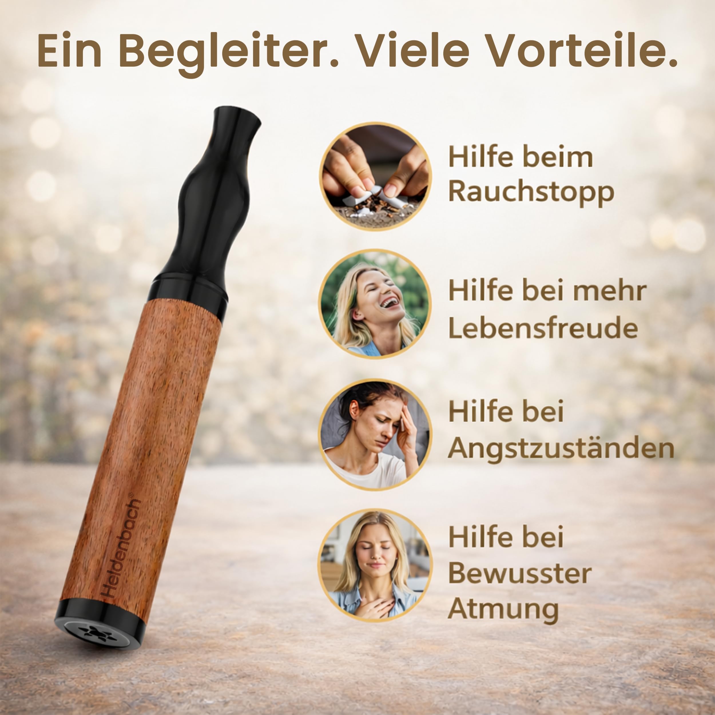 Rauchentwöhnung Atemkette mit mehr Widerstand – Premium Zigarettenersatz mit 18 Filter (Minze, Wassermelone, Kaffee) – Rauchfrei Hilfsmittel als nikotinfreie Alternative mit Geschmack