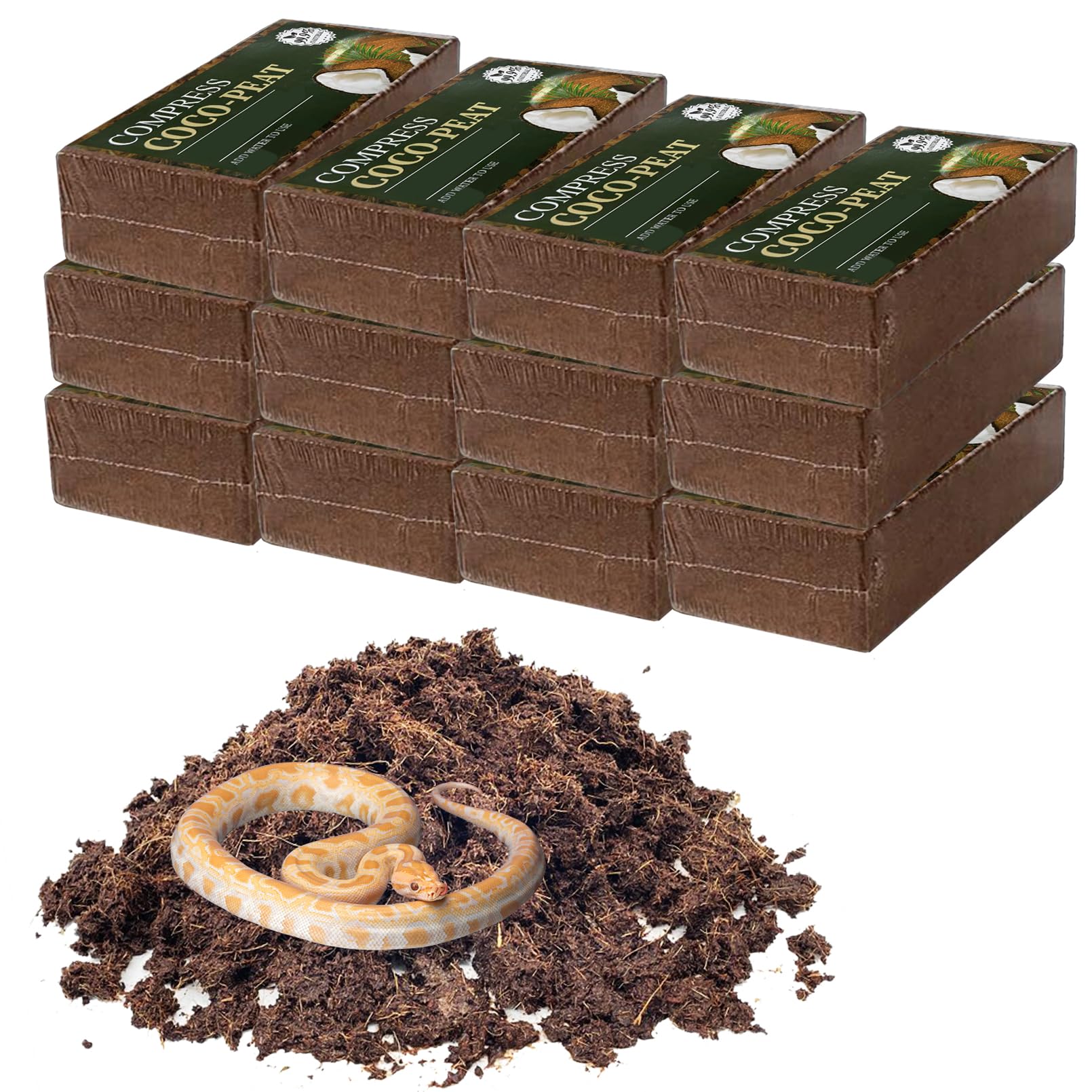 Buy kathson 12 Pack Coconut Substrate for Reptile, 100 Coconut Husk