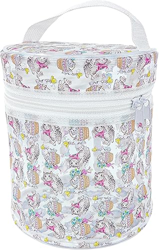 TotePrint - Bolsa de maquillaje cilíndrica transparente con diseño de gato y animales, portátil, impermeable, con asa, ideal para mujeres y niñas disponible en Yaxa Venezuela