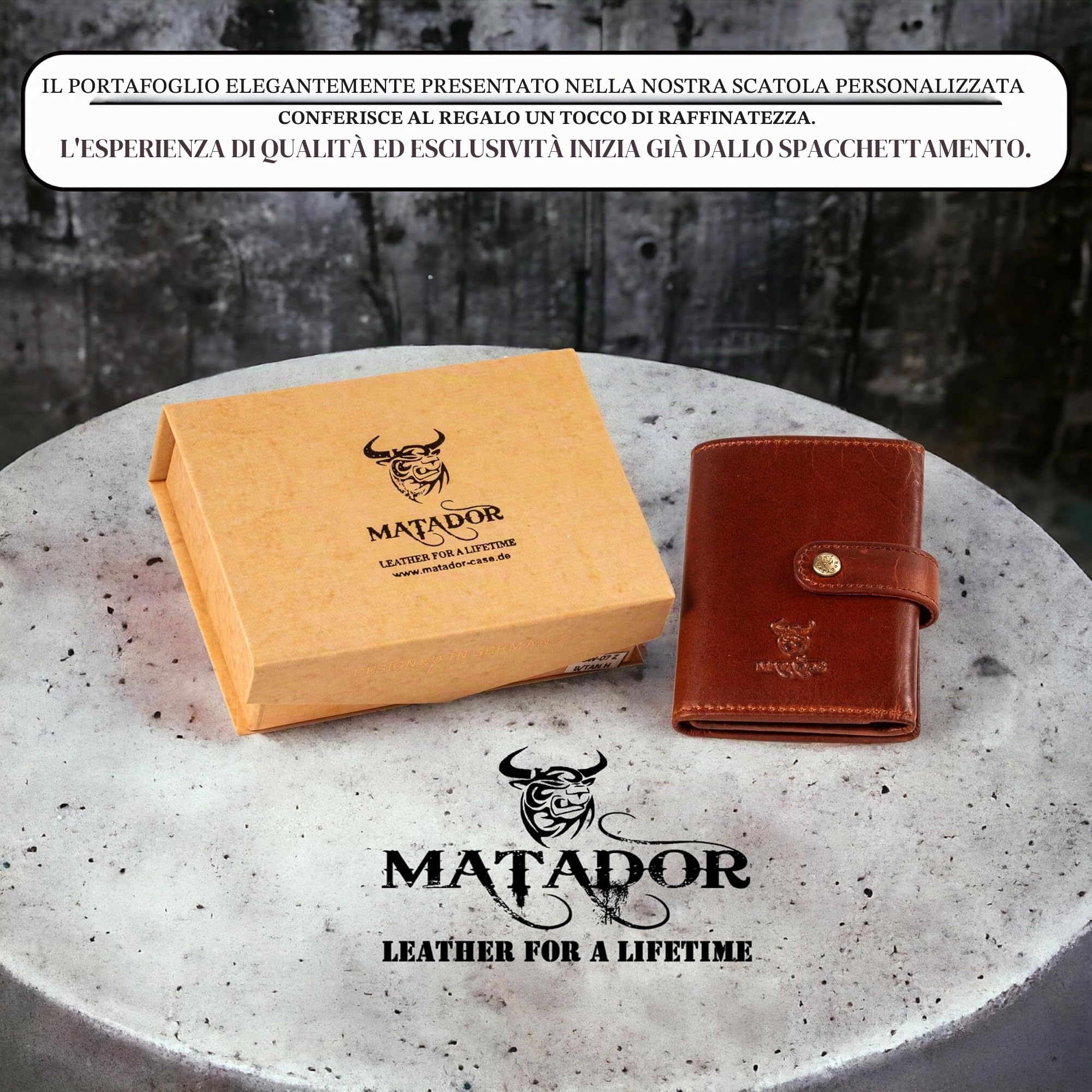 MATADOR Portafoglio Slim Manchester in Pelle da Uomo