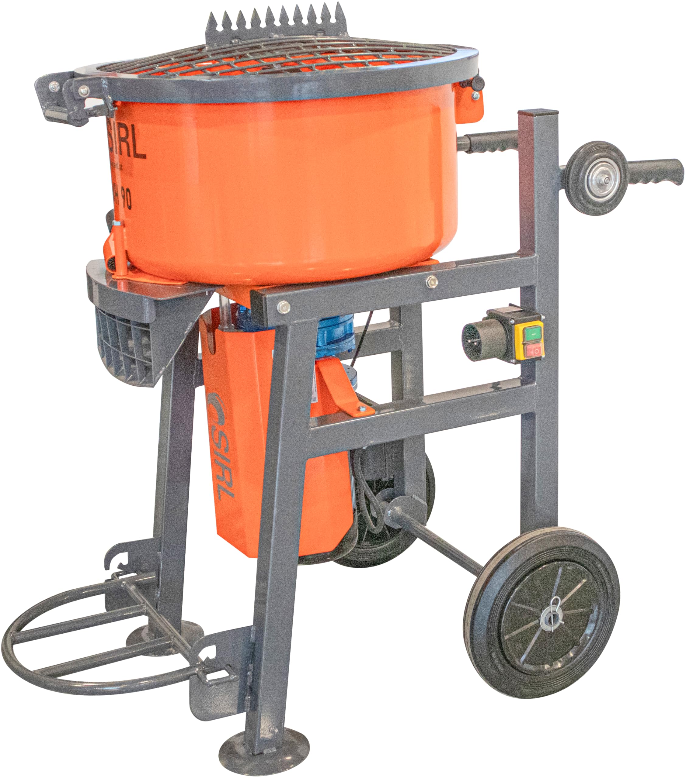 MH90 Profi Betonmischer 230V Zwangsmischer Mischmaschine Beton Zementmischer zum Anrühren von Mörtel, Zement, Putz, Beton, Schüttgut | 1100 Watt Motor | 75 Liter Trommelvolumen | 3 Rührarme