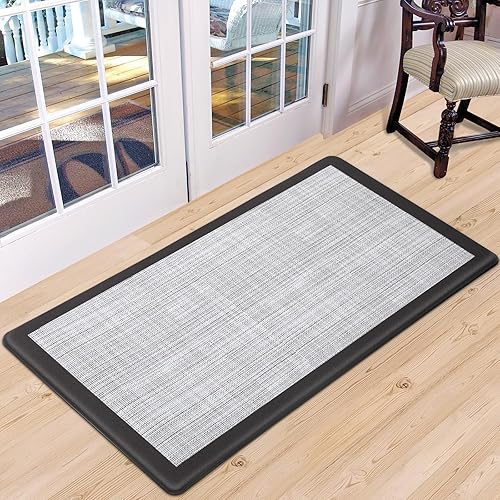 WEZVIX Tapete de cocina antifatiga, alfombras y tapetes de cocina acolchados antideslizantes, impermeable, tapete ergonómico de espuma cómoda para