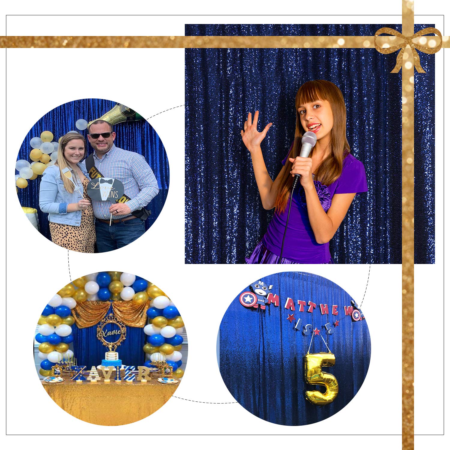Sequin Backdrop 183x243cm Iridescent Shinny Sequin Photography Backdrop Party Prom Wedding Youtobe Banquet Photo Background (6x8 feet) — view 132