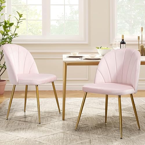 Miniatura 11 de Juego de 4 sillas de comedor de tela, sillas de comedor modernas tapizadas de mediados de siglo, silla decorativa sin brazos con patas de madera de