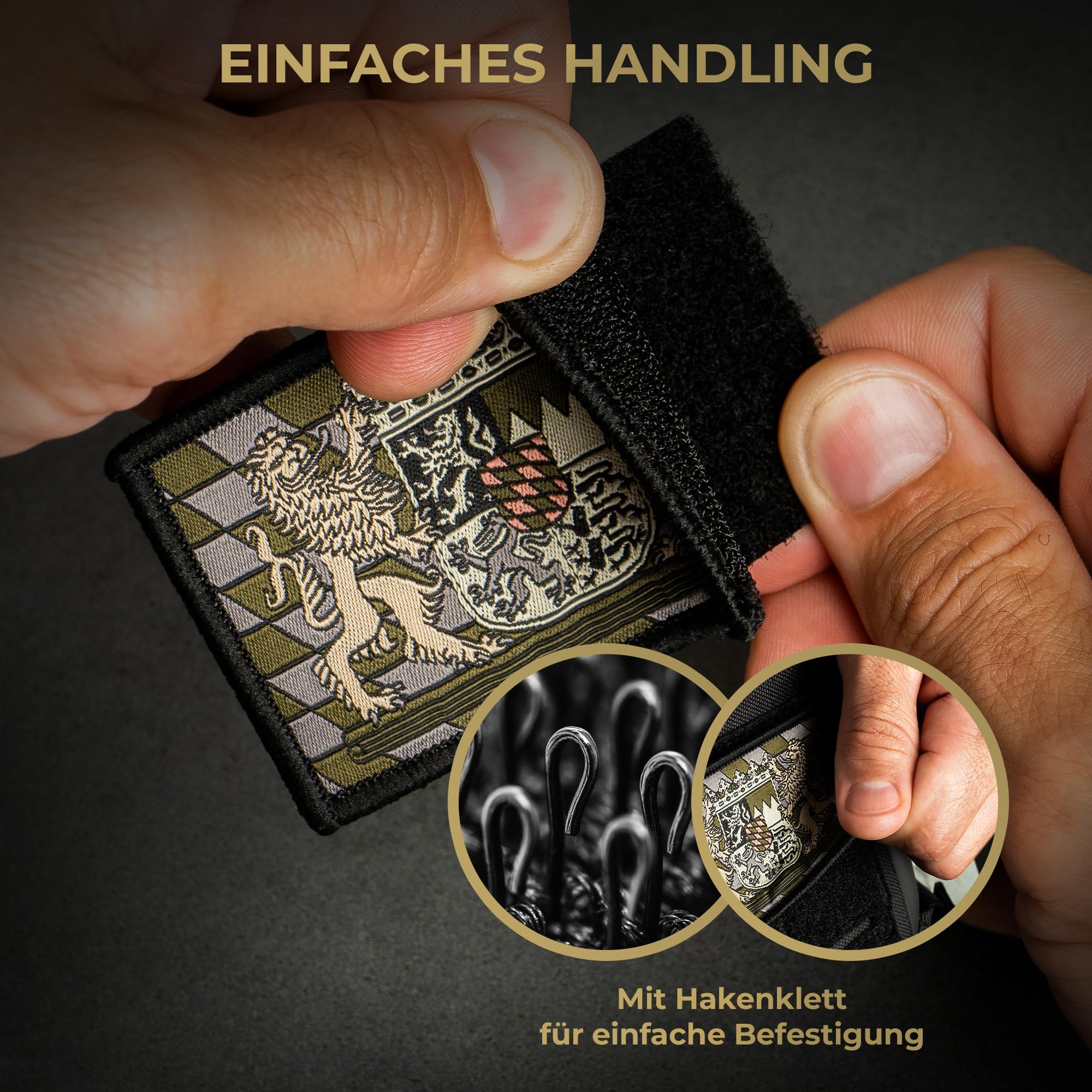 ALPENWOLF Bayern Patch Taktisch 2er Set – 8×5 cm Gewebter Klett Aufnäher im Camouflage Design – Bayernwappen Patch für Rucksack, Cap, EDC Gear & taktische Ausrüstung - 4