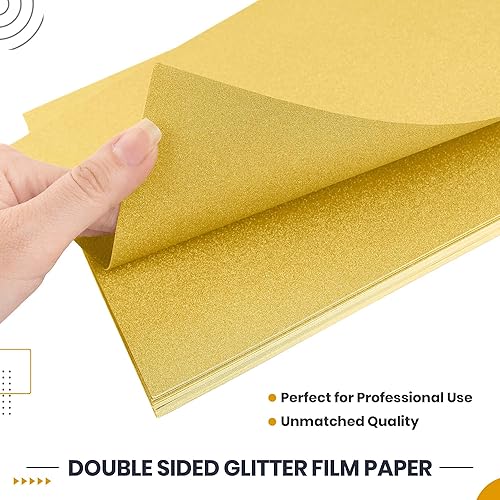Miniatura 3 de Gildecks Papel de cartulina dorada 20 piezas papel dorado con purpurina de doble cara perfecto para proyectos de bricolaje decoraciones artes y