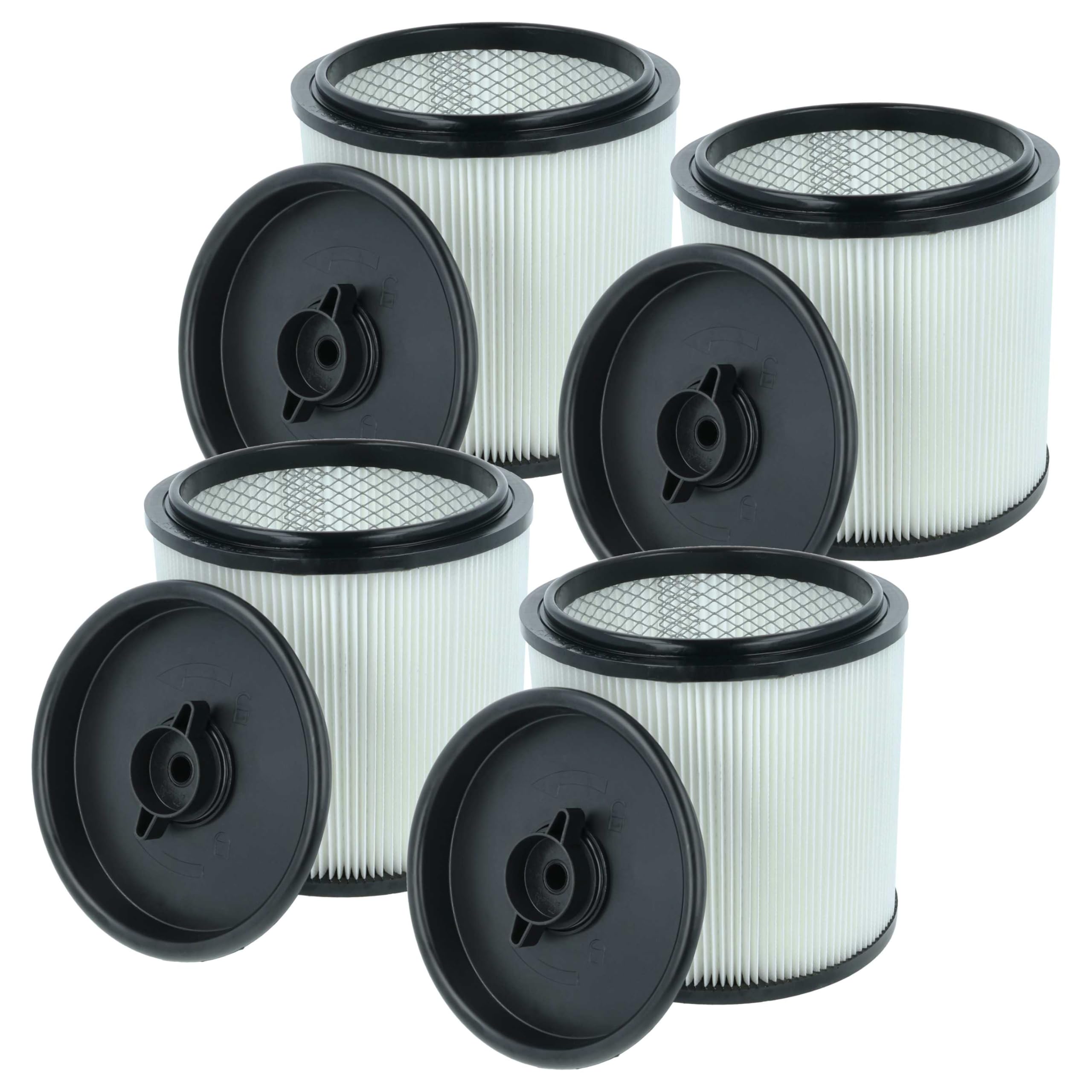 vhbw 4 x filtr harmonijkowy kompatybilny z Einhell TE-VC 2350 SACL, 2350 SACL EX CH, 2350 SACL EX UKCA odkurzacz na mokro i sucho – filtr nabojowy, czarno-biały