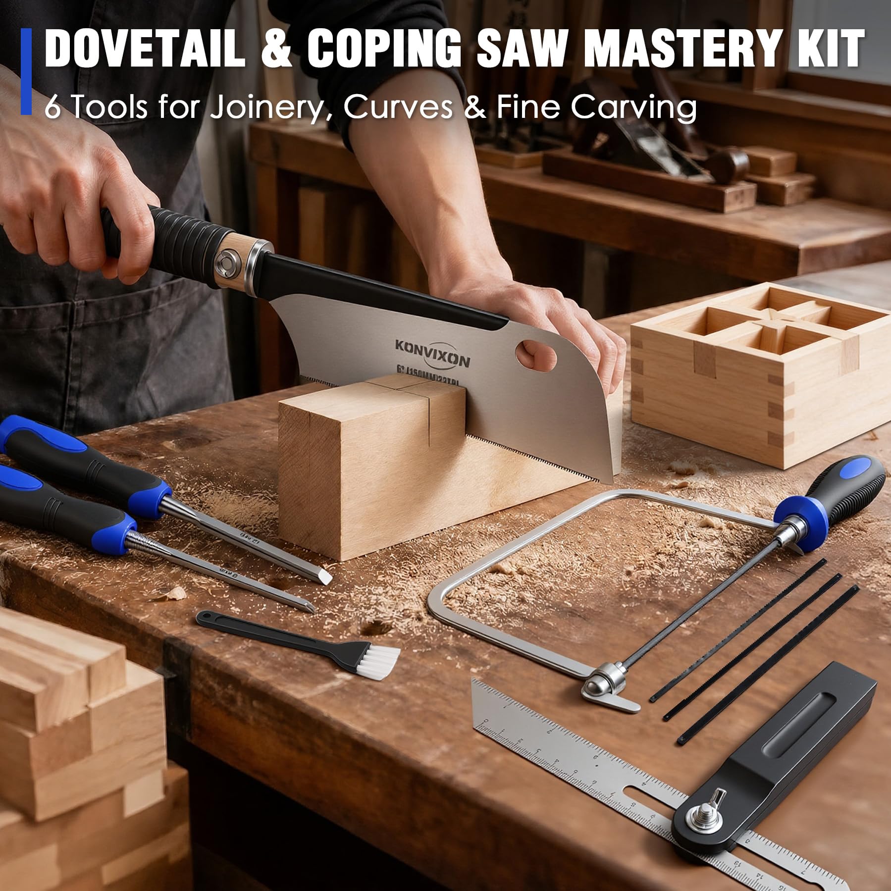 Woodworking Tool Set - 6 Pcs for Carving & Joinery -7 Woodworking Tool Set - 6 Pcs for Carving & Joinery -7