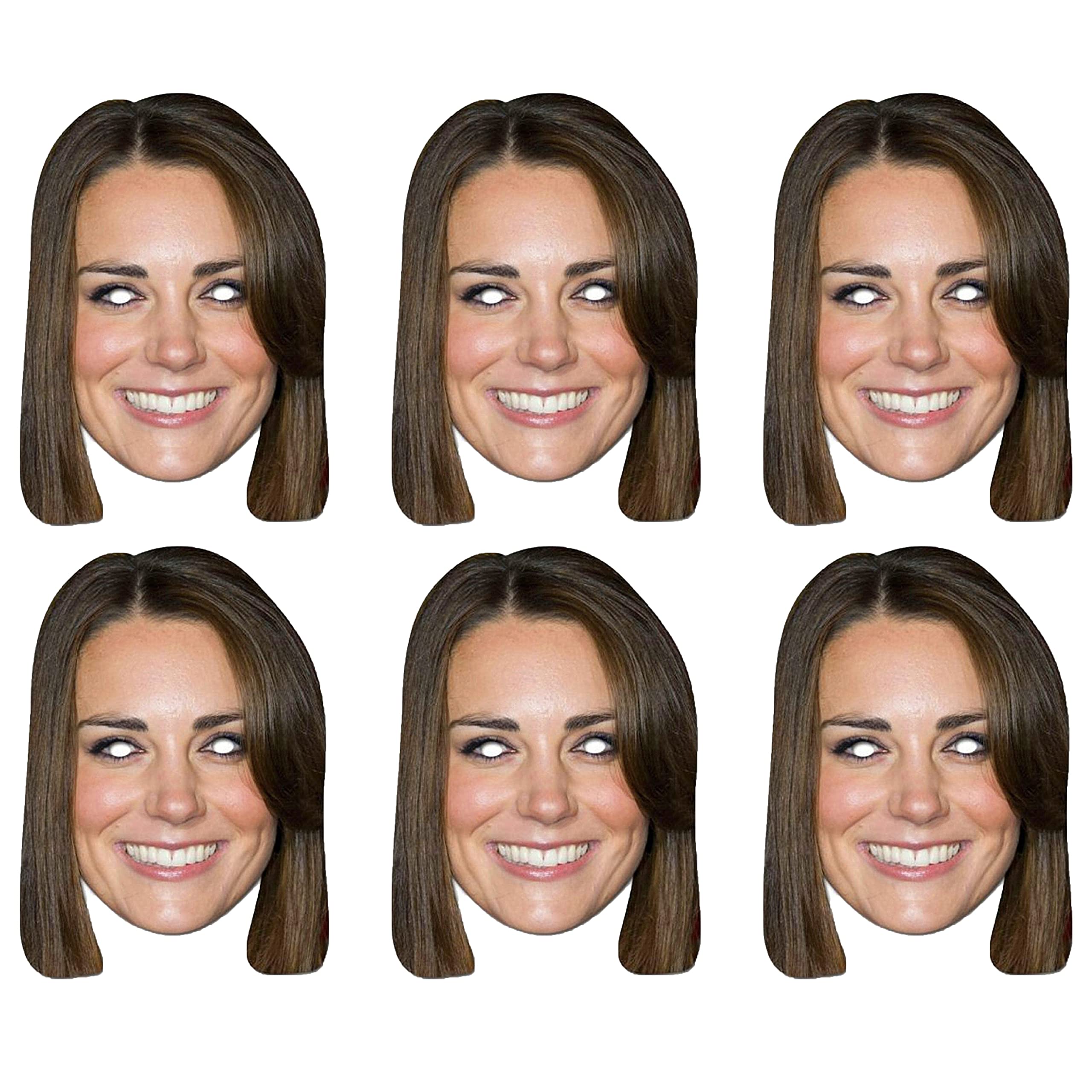 SHATCHI 5Pcs Kate Middleton Royal Family Face Mask King’s Coronation Supplies Celebrities Face Masks UK Hen Night Stag Parties Fancy Dress Bulk Wholesale
