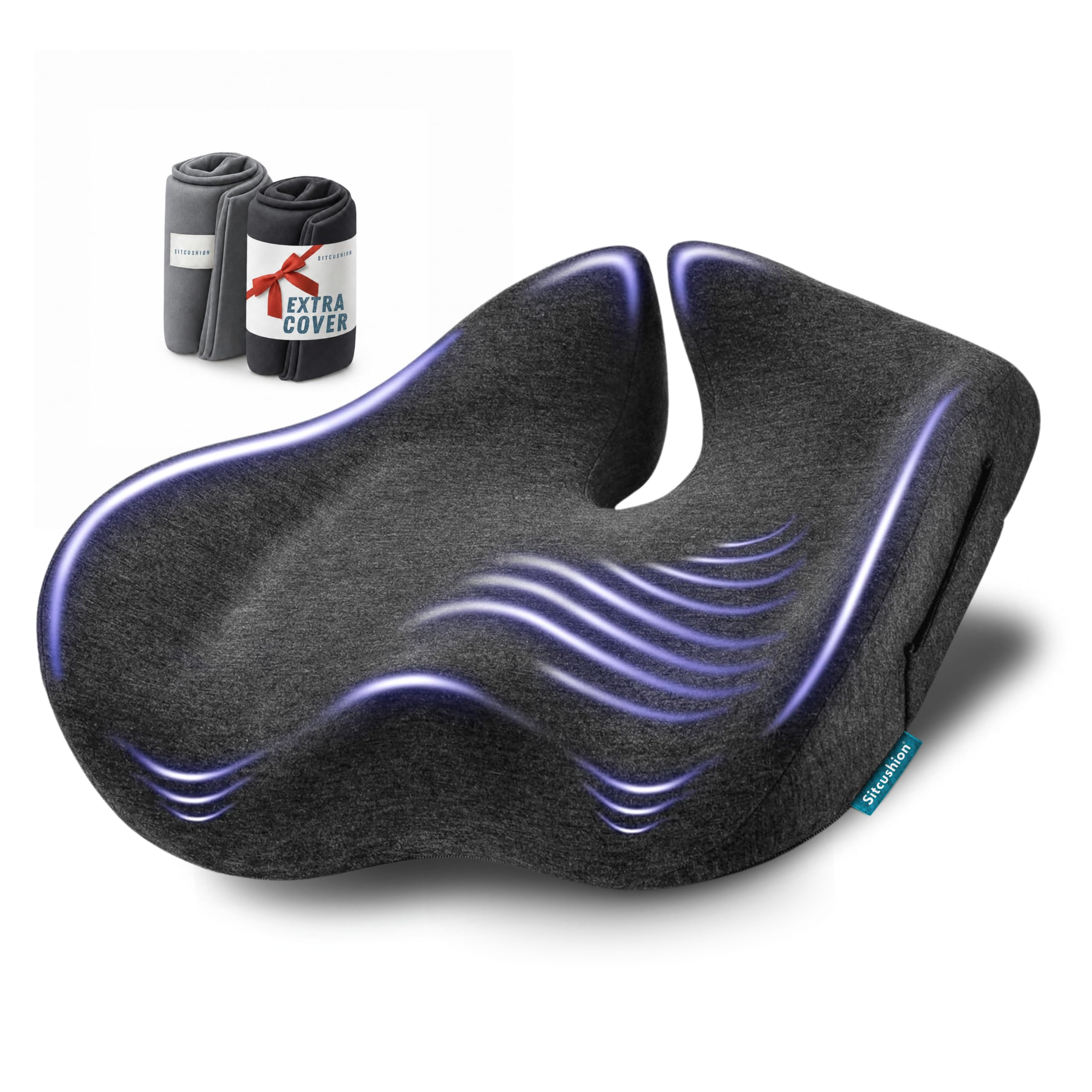 Ergo - Cojín para silla de oficina para dolor de espalda, ciática, alivio del dolor de coxis