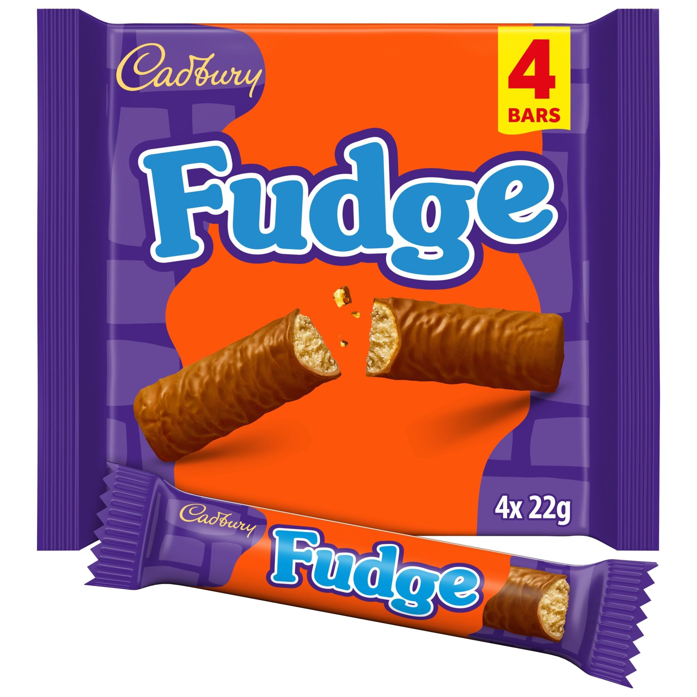 Cadbury Fudge, Delicious Caramel Fudge Covered in Milk Chocolate, 5 x 22 g Bars (Pack of 1)