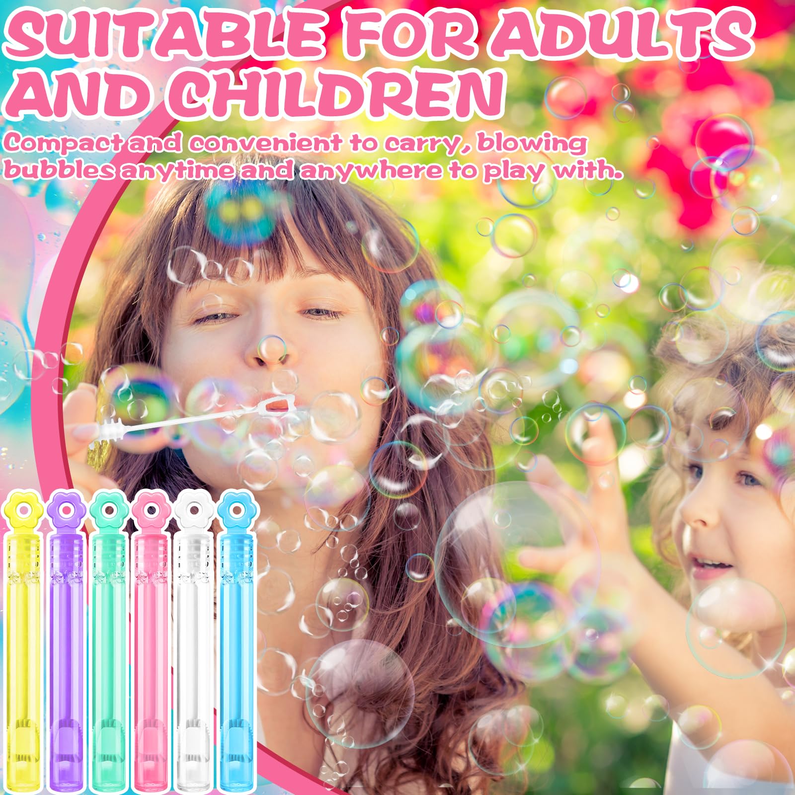Set De 60 Bulles De Savon – 6 Couleurs, Baguettes Étoile Et Cœur – Cadeau Anniversaire, Mariage, Pinata