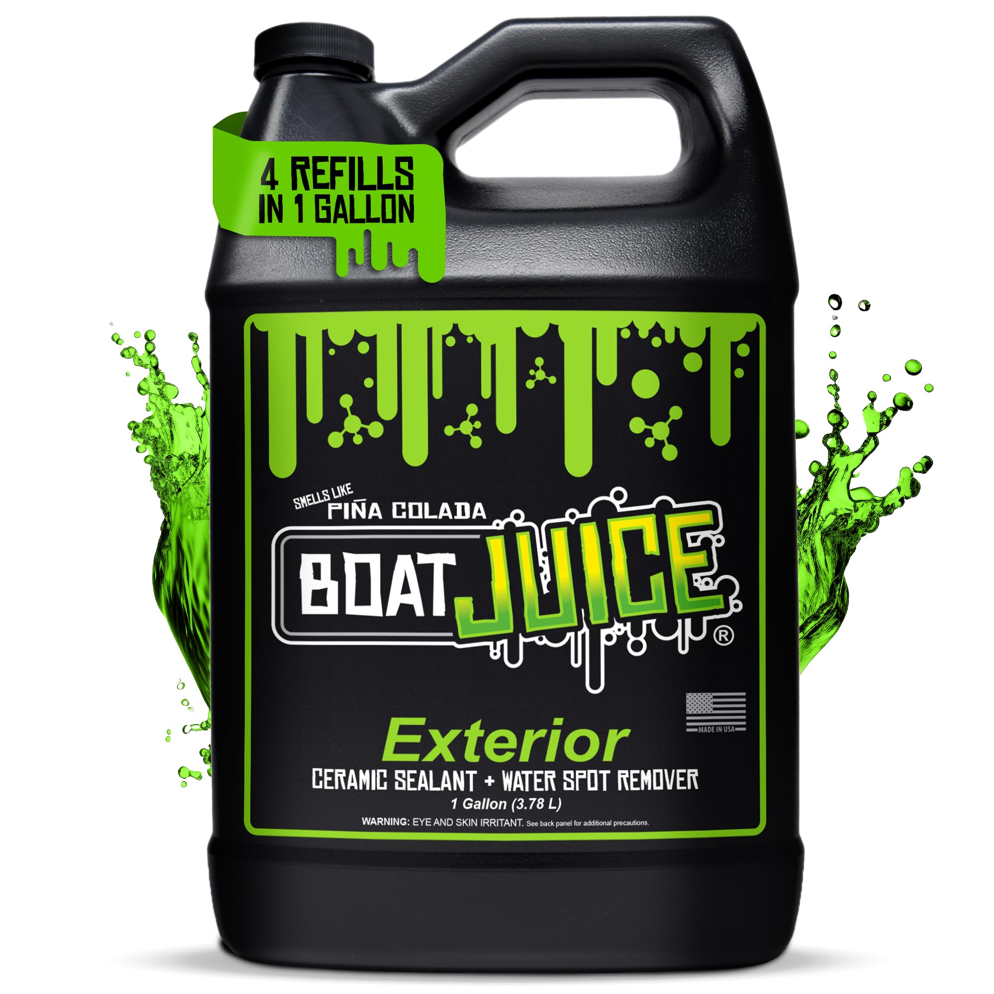 - Boat Juice 2in1 Exterior Boat Cleaner & Protectant | Water Spot Remover with SiO2 Ceramic Sealant | Pina Colada Scent | Marine Detailing & Boat Cleaning Supplies, Accessories | Made in USA (1 Gallon)