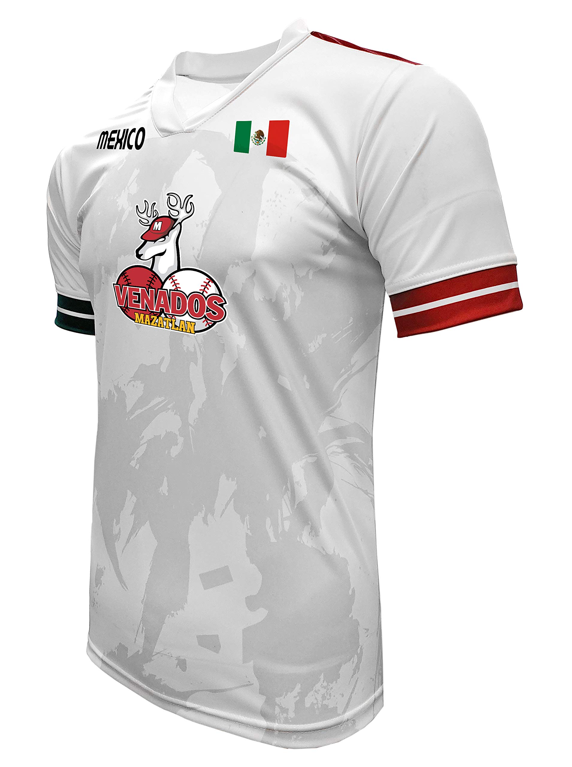Jersey Mexico Venados de Mazatlan 100% Polyester White/Grey_Made in Mexico (Large)