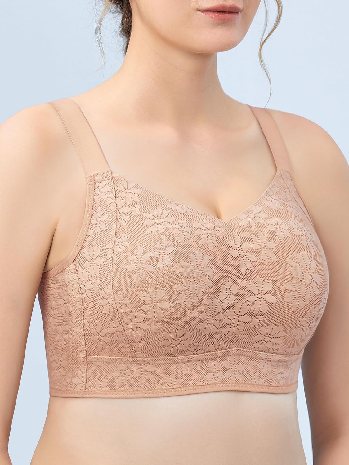 Wireless Bras for Women,Womens Bras Full Coverage No Underwire Everyday Bras Comfortable Minimizer Bra - Image 2