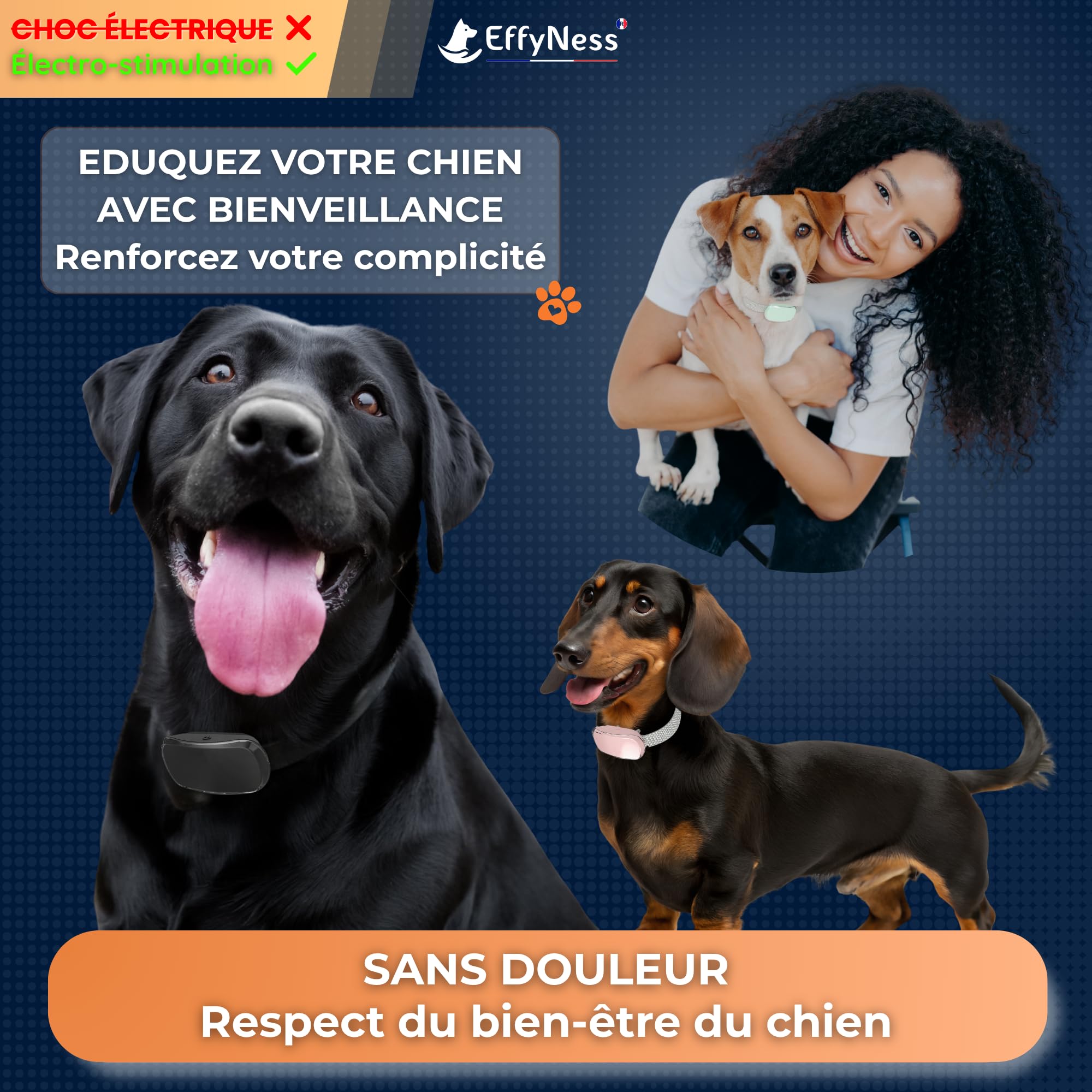 Collier Anti Aboiement Chien - Innovation 2025 : résultat Stop immédiat - Dressage Automatique - Réglable - 5 Niveaux - Rechargeable - électro-Stimulation Douce - Petits et Gros Chiens - EducaLoop