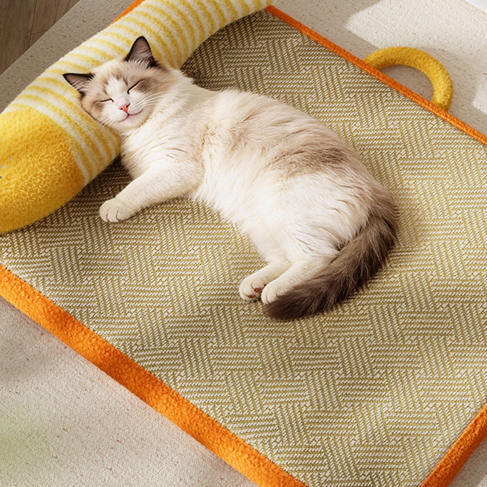 Focket Kühlmatte für Katzen, Atmungsaktiv, Kühlender Stoff, Kühlmatte für Hunde, Kühlendes Haustierbett mit Abnehmbarem, Waschbarem Kissen für Kleine, Mittelgroße Hunde und Katzen (60x45x3cm
