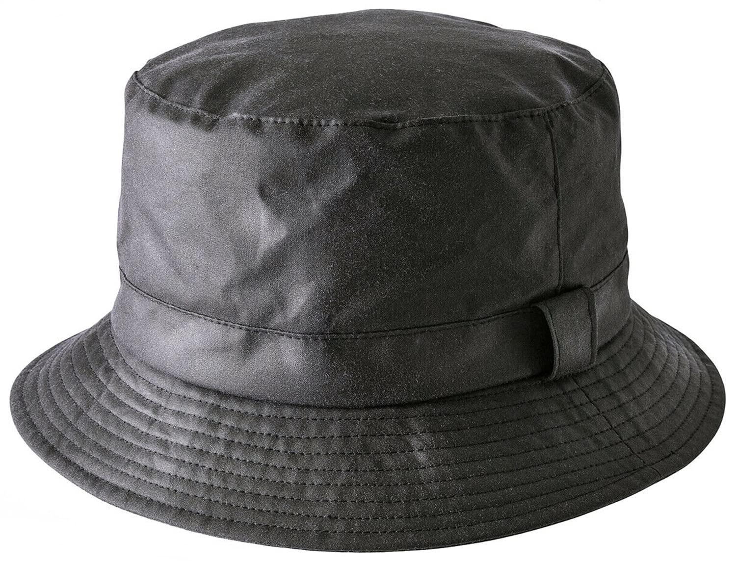Clothing Mens or Womens Waxed Bucket Hats Showerproof Wax Bush Hat Lined Sun Cap (Black, 7 1/4)
