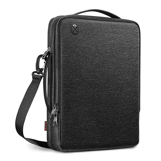 FINPAC Laptop Shoulder Bag for 14-inch MacBook Pro M3/M2/M1 Pro/Max A2779 A2442 2023-2021, 13’’ MacBook Air/Pro, Carrying Case for MacBook Air 15, Surface Laptop, HP, Dell, Acer Chromebook, Black