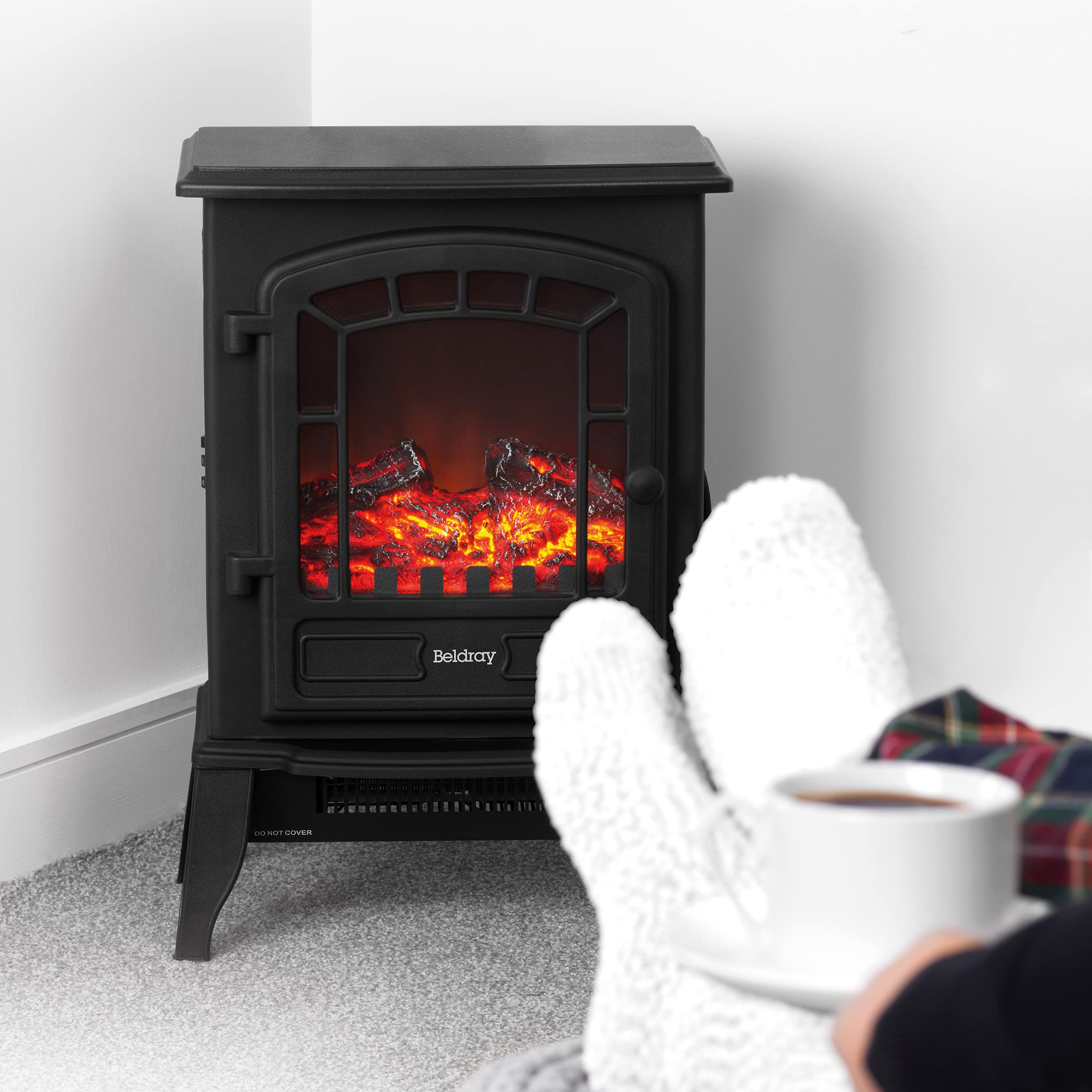 Beldray EH2996ERPAR Teresina Electric Portable LED Fire Stove With Log  Burner Fire Flame Effect, 1000W/1800 W, Free Standing, Thermal Cut Out u0026  Overheat Protection, Black : Amazon.co.uk: DIY u0026 Tools