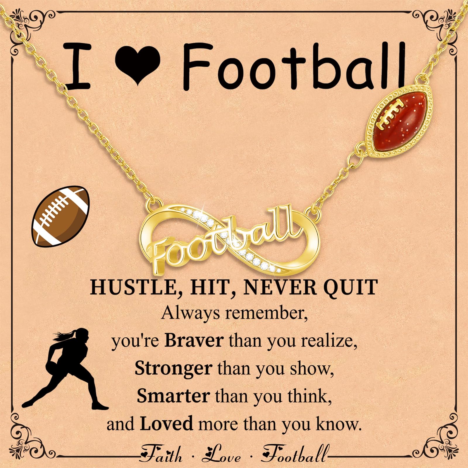 Miss Chipmunk Valentines Day Gifts for Her- Softball/Football/Volleyball/Soccer/Basketball Necklace for Girls,Sports Accessories Jewelry Gifts for