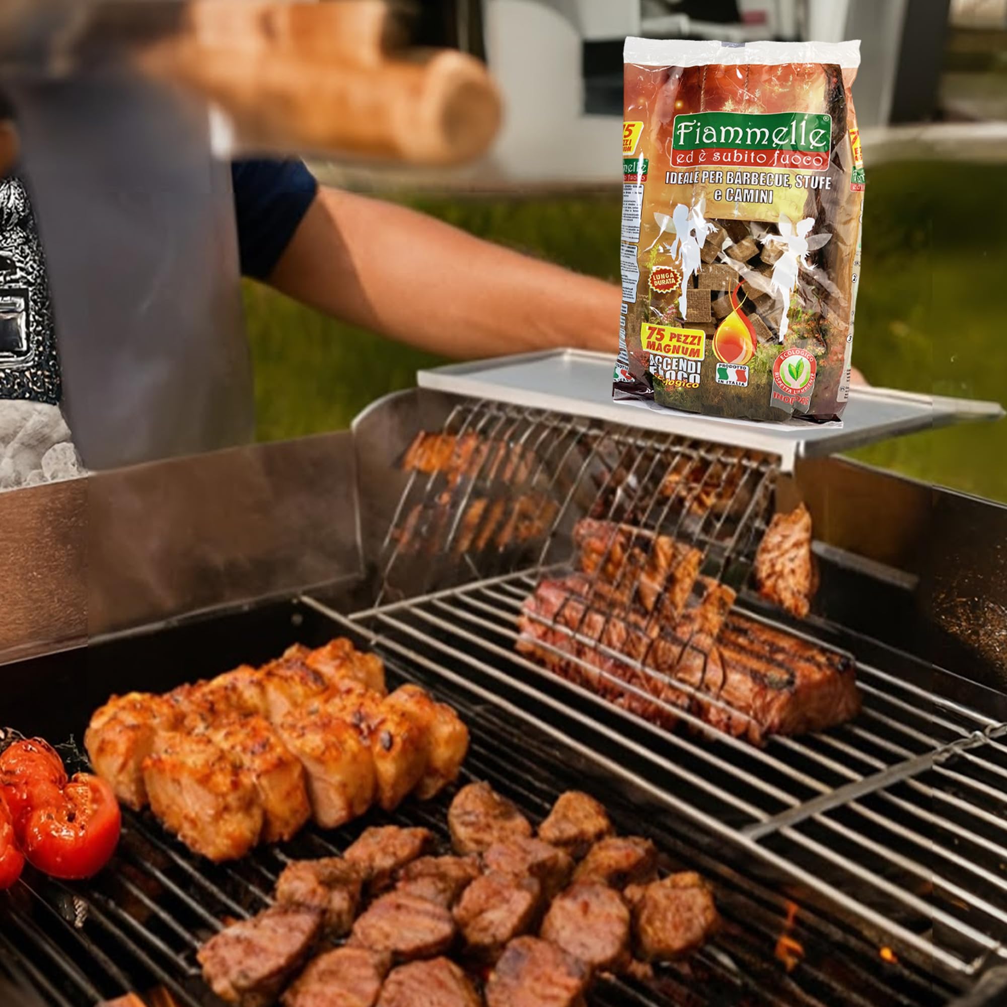 Sicignano - Allume-feu écologique Magnum - 75 pièces, solution écologique et sûre pour allumer les barbecues, poêles et cheminées de manière durable et simple