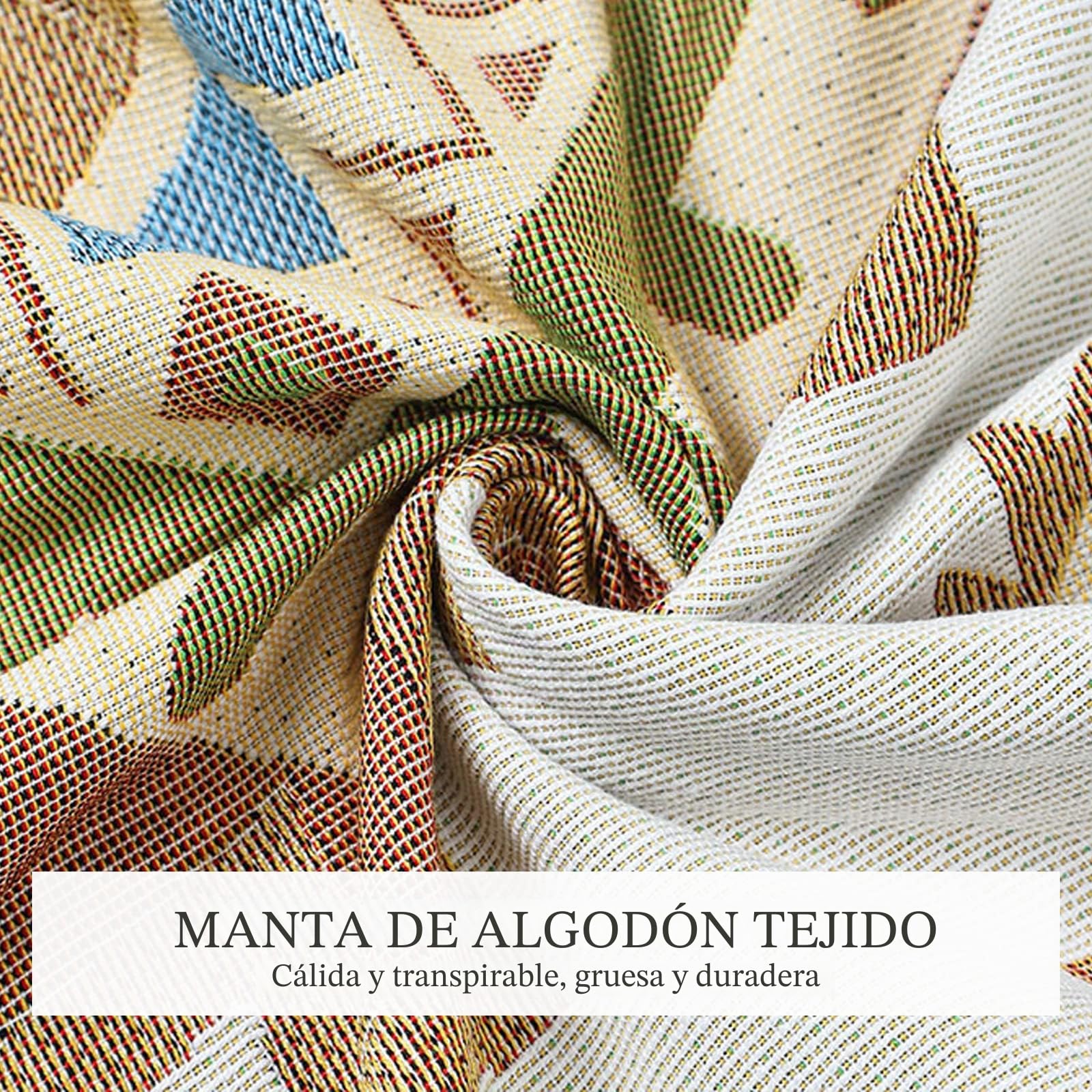 LumiSyne Manta Disponible a Doble Cara Manta De Algodón Tejida con Borlas Estilo Etnico Bohemio Patrón Geométricos Decorativa Manta para Sofá Cama Silla Camping Tapiz Manteles Alfombra 180x130cm