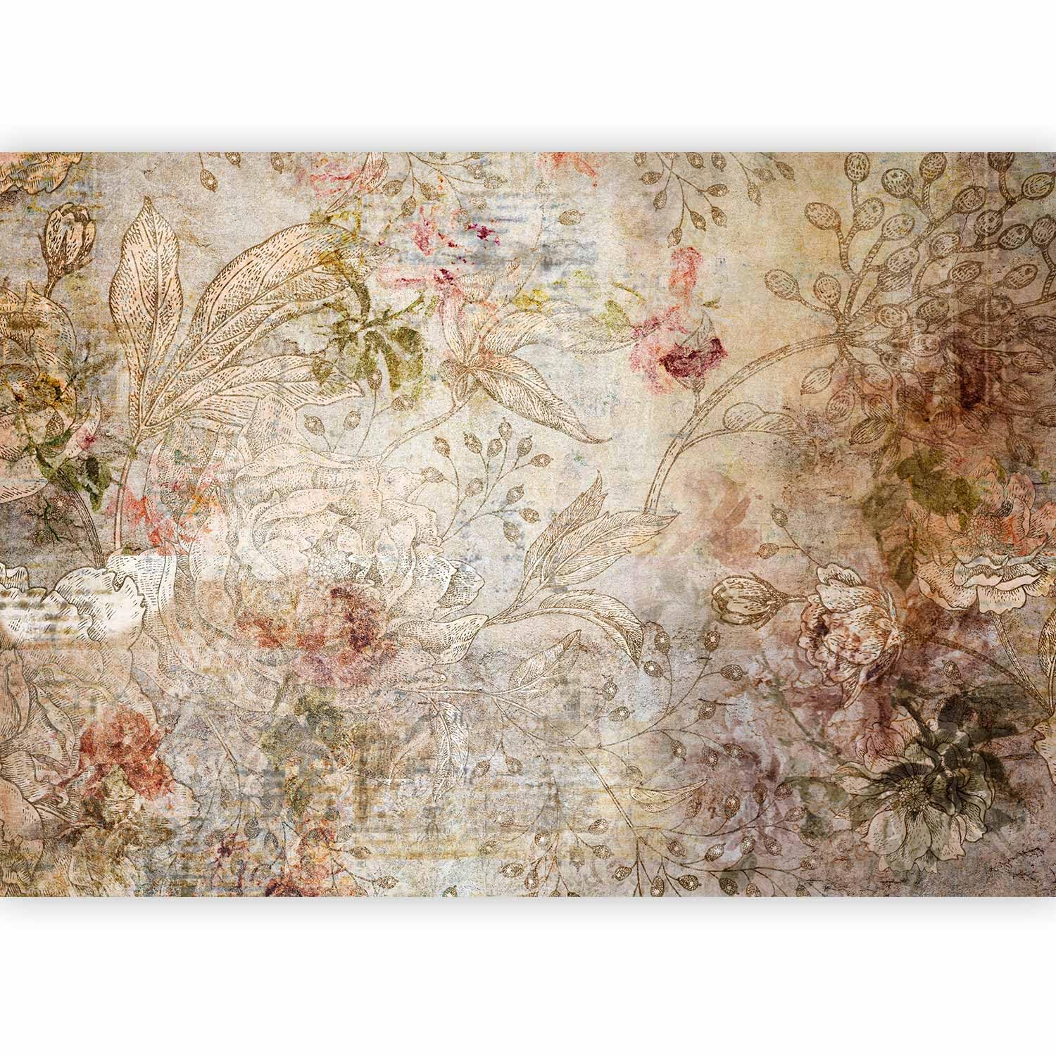 murando Fotomurales autoadhesivos Flores 441x315 cm Papel Pintado | Decoración de Pared Murales Pegatina decorativos adhesivos moderna de Diseno Fotográfico Plantas Botanica Vintage Retro