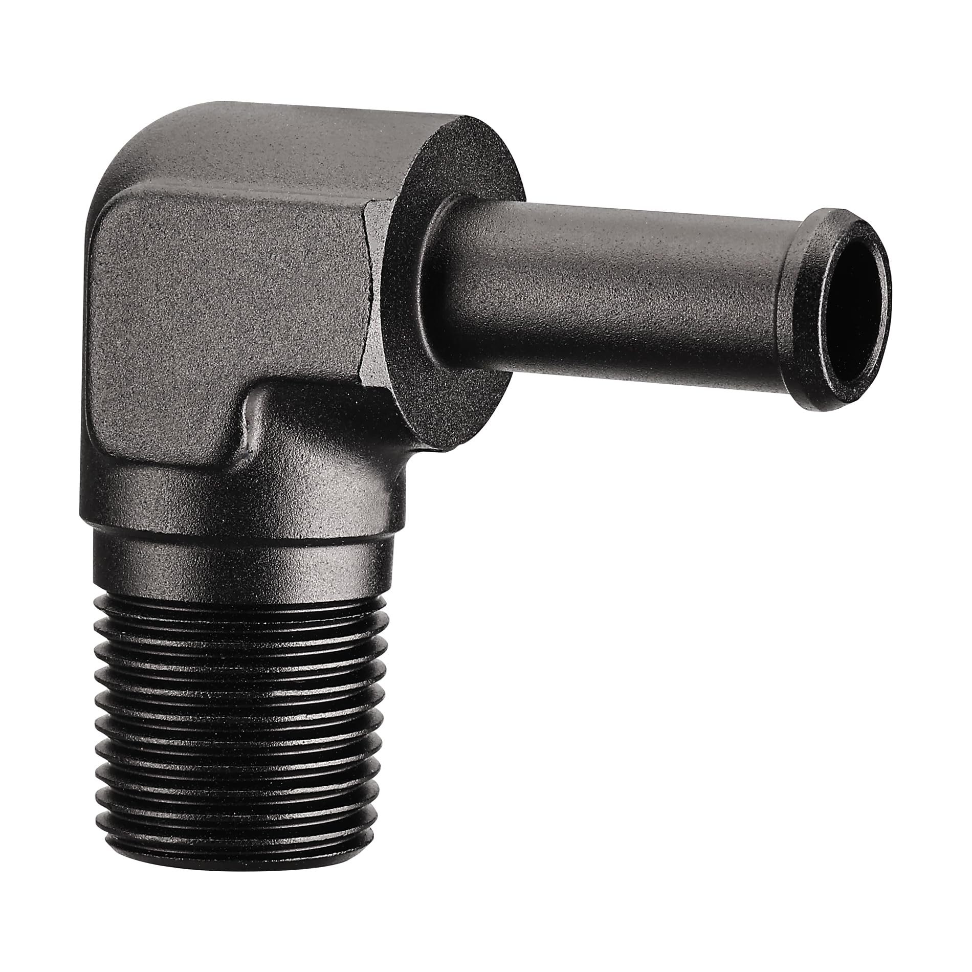 EVIL ENERGY 1/2" NPT Male to 3/8" Barb Fitting Adapter 90 Degree Aluminum Black