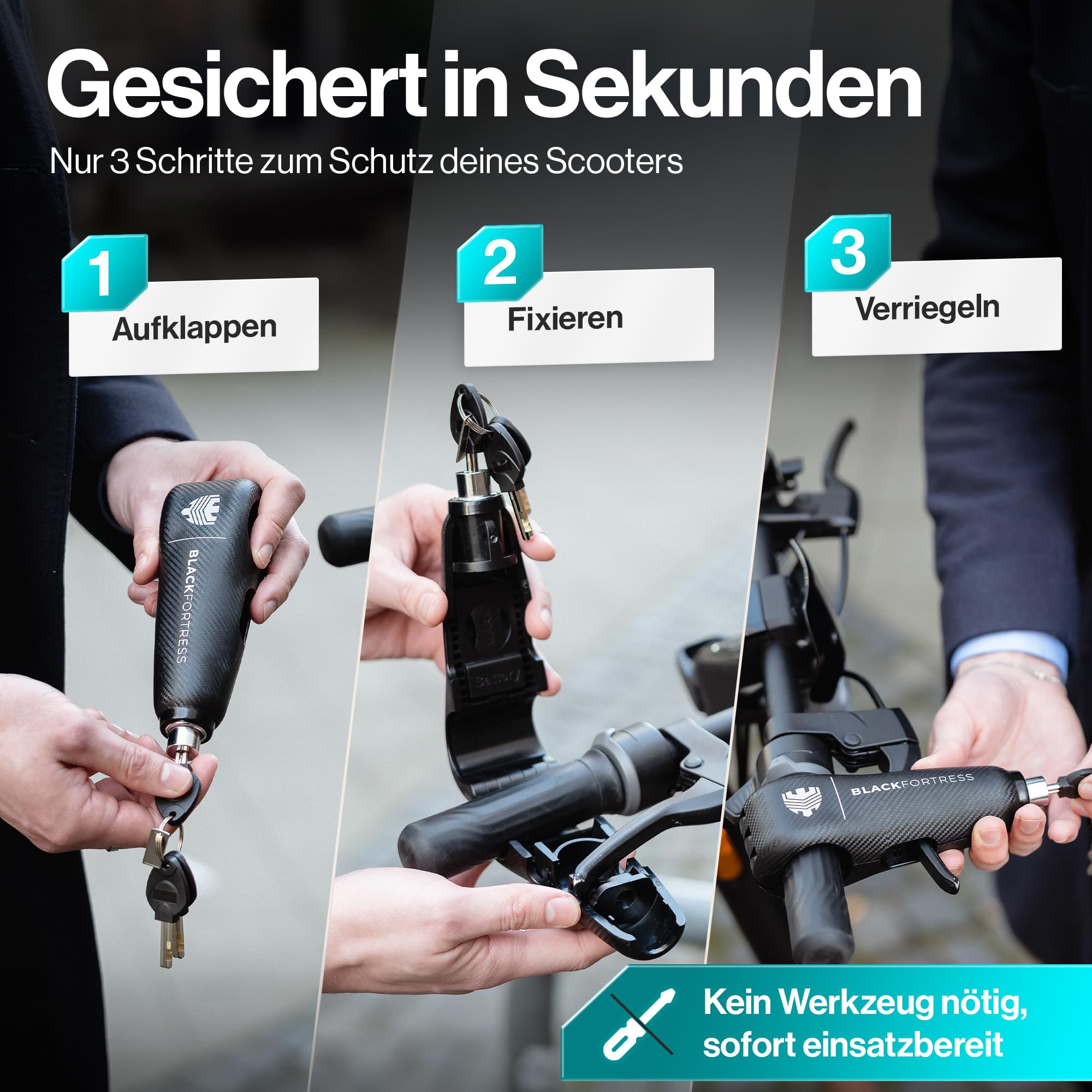 Serratura e serratura per scooter e bicicletta con funzione di allarme da 120 dB, antifurto, impermeabile, accessorio per scooter elettronico, Smart Lock E Roller Lock Accessories Gadget