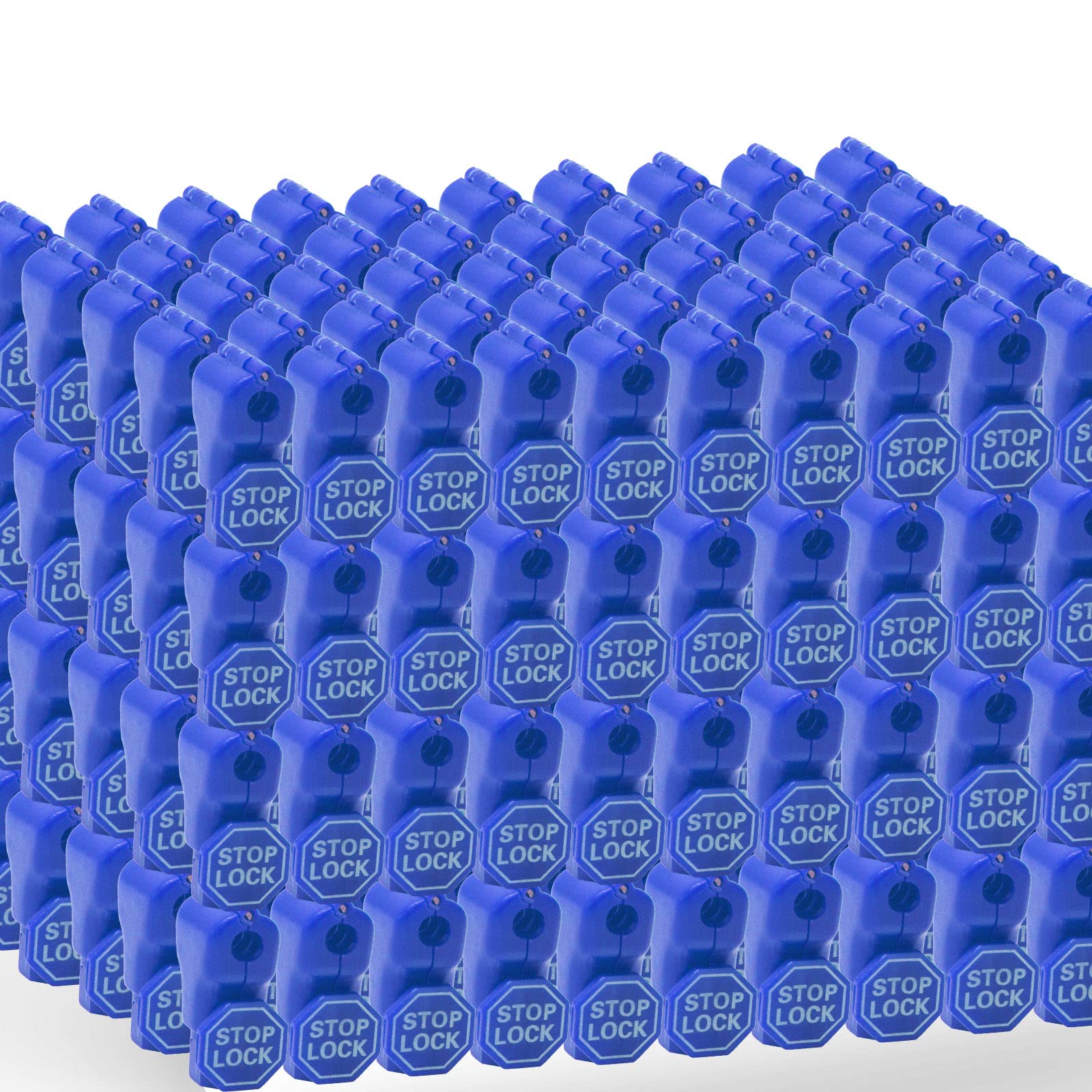 BETERTEK Stop Locks 200 Pack Peg Hook Locks Blue Retail Security Anti-Theft peg Hook Stop Lock Pegboard Hook Lock Slat Wall Hook Locks